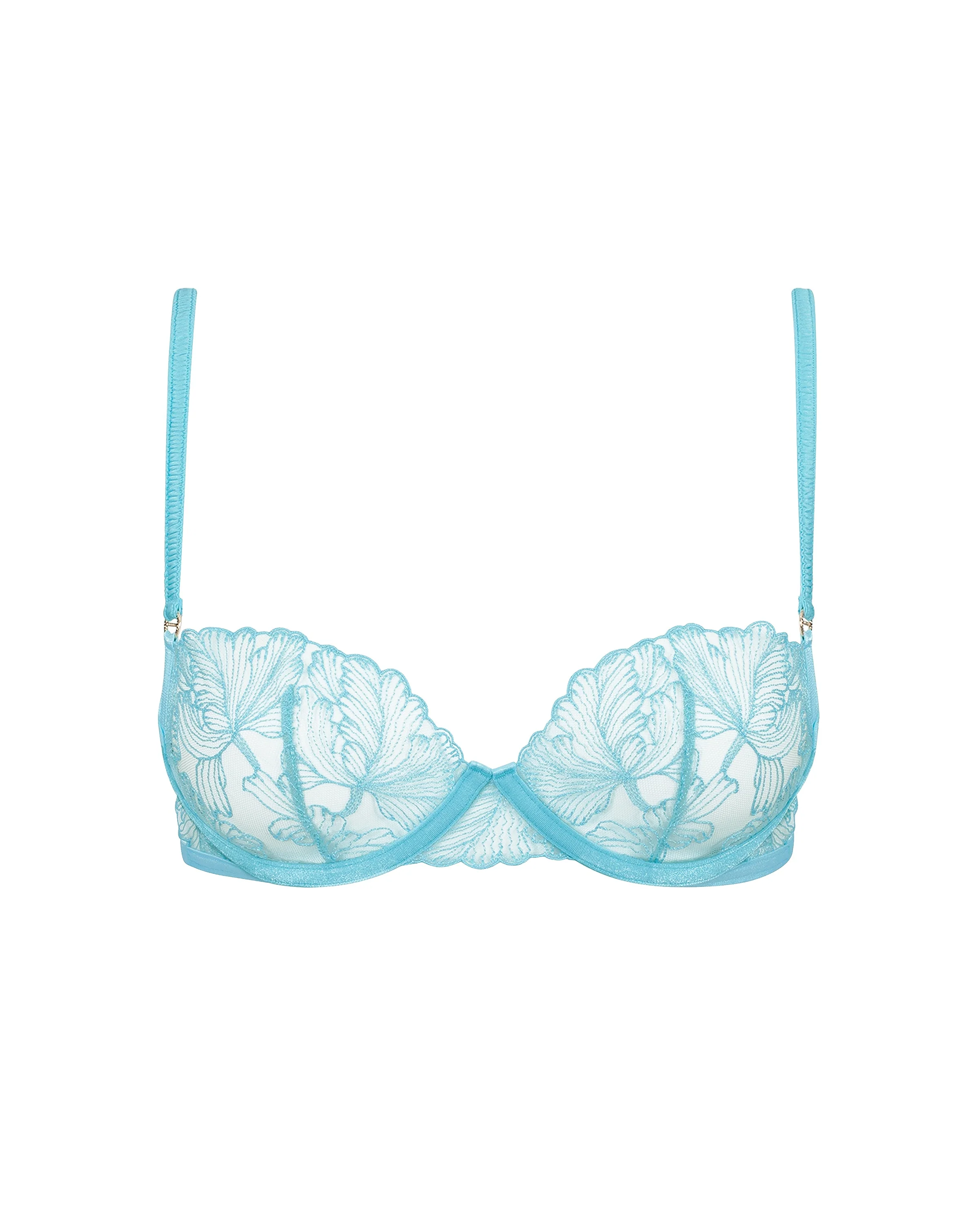Alula Embroidered Sheer Bra Blue - Image 5