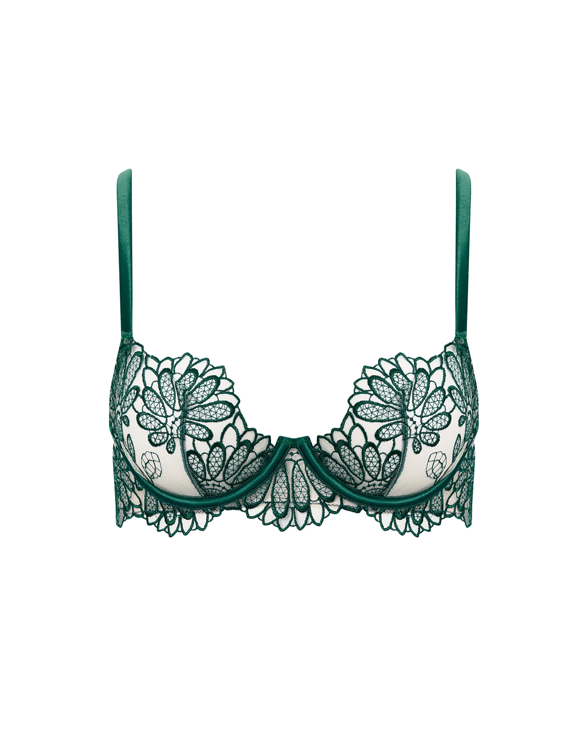 Amaris Sheer Floral Bra Green - Image 5