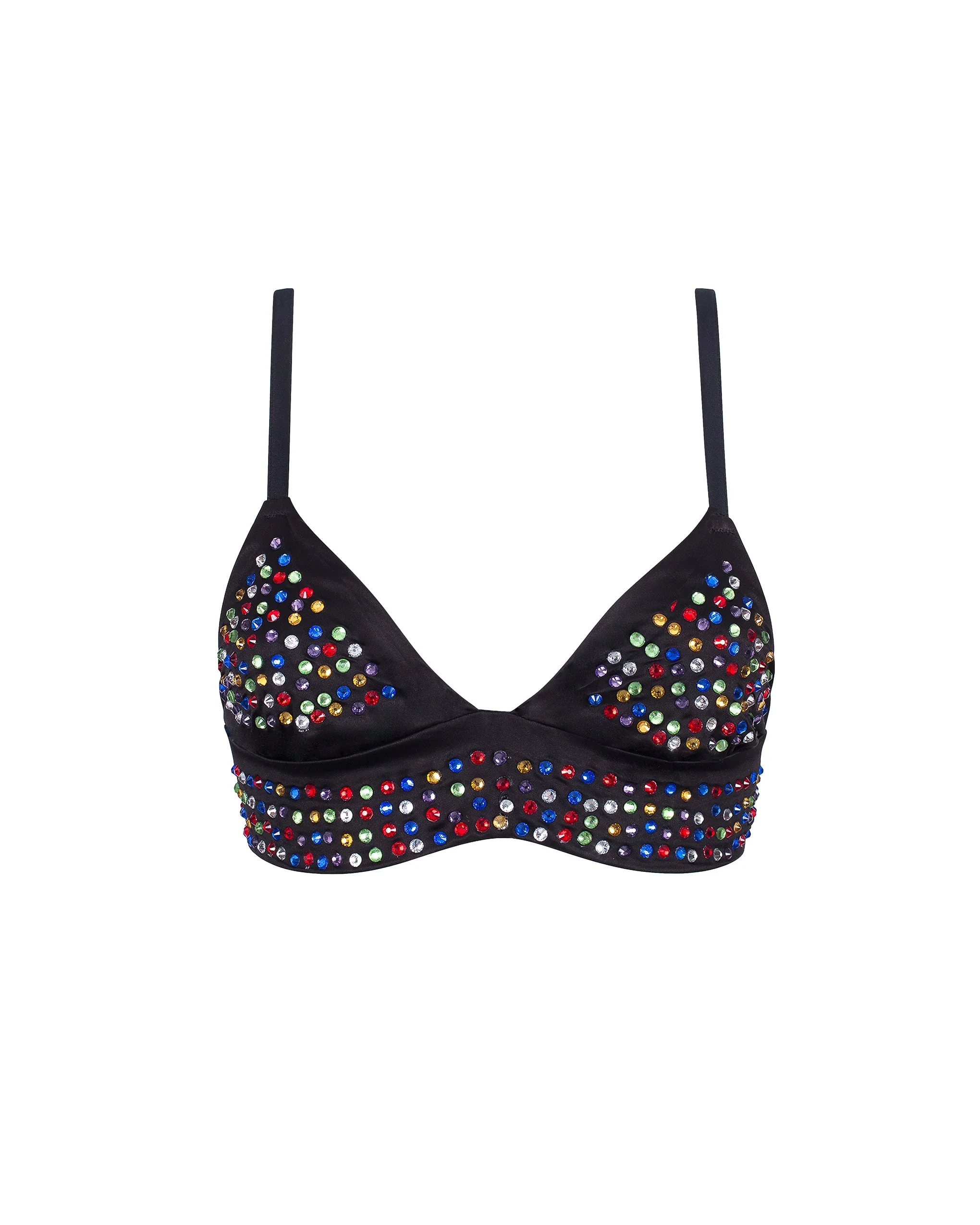 BB x Ashish Multicolour Diamante Satin Soft Bralette - Image 5