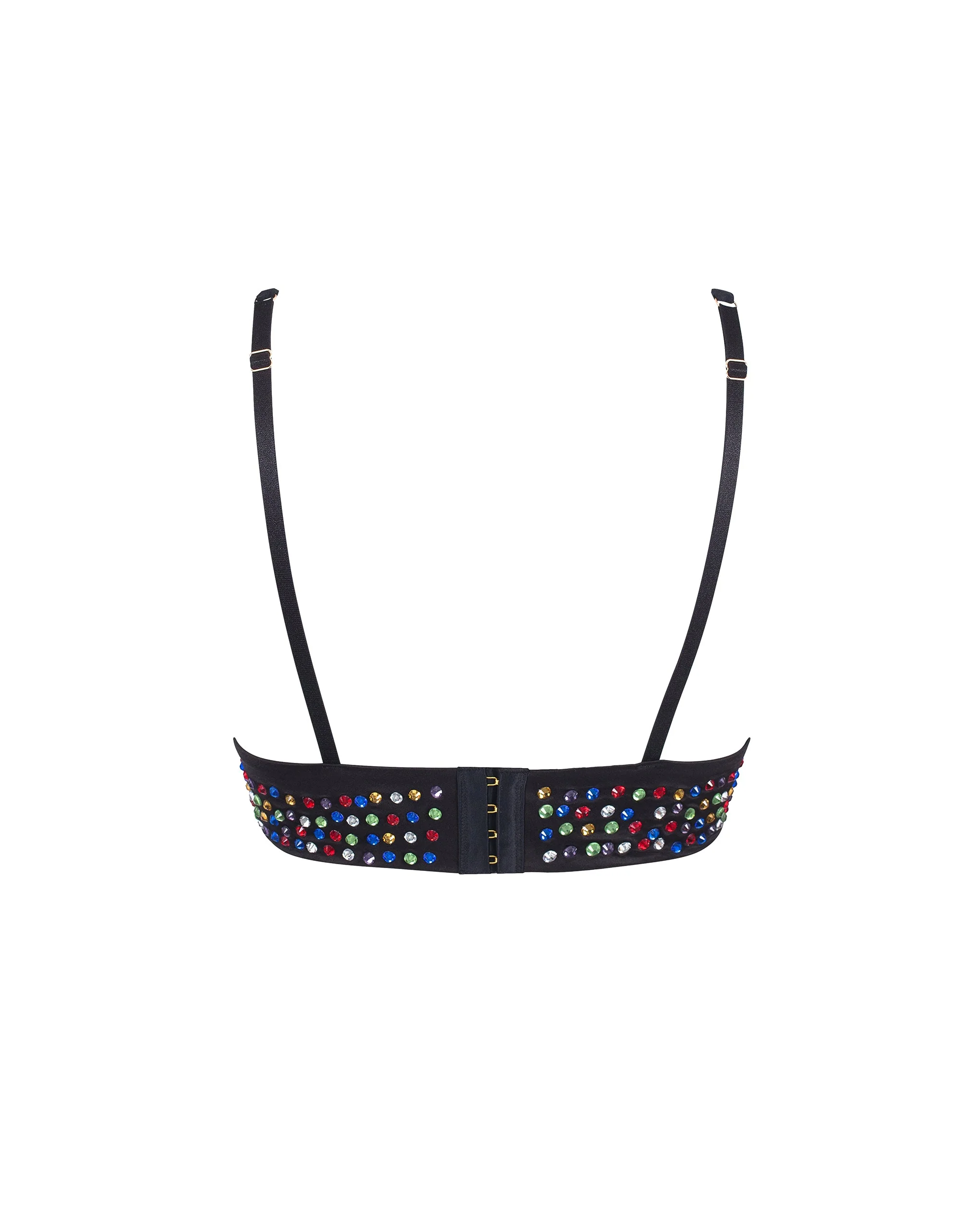BB x Ashish Multicolour Diamante Satin Soft Bralette - Image 6