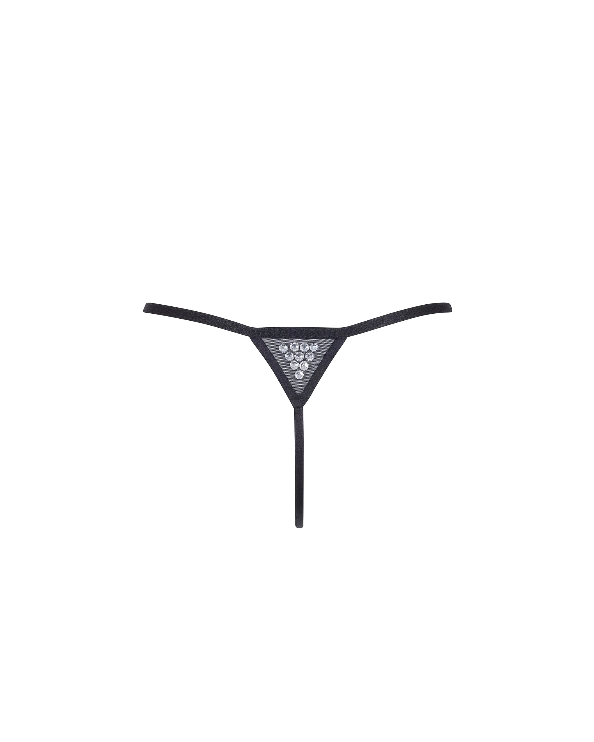BB x Ashish Silver Diamante Satin and Mesh Thong - Image 6