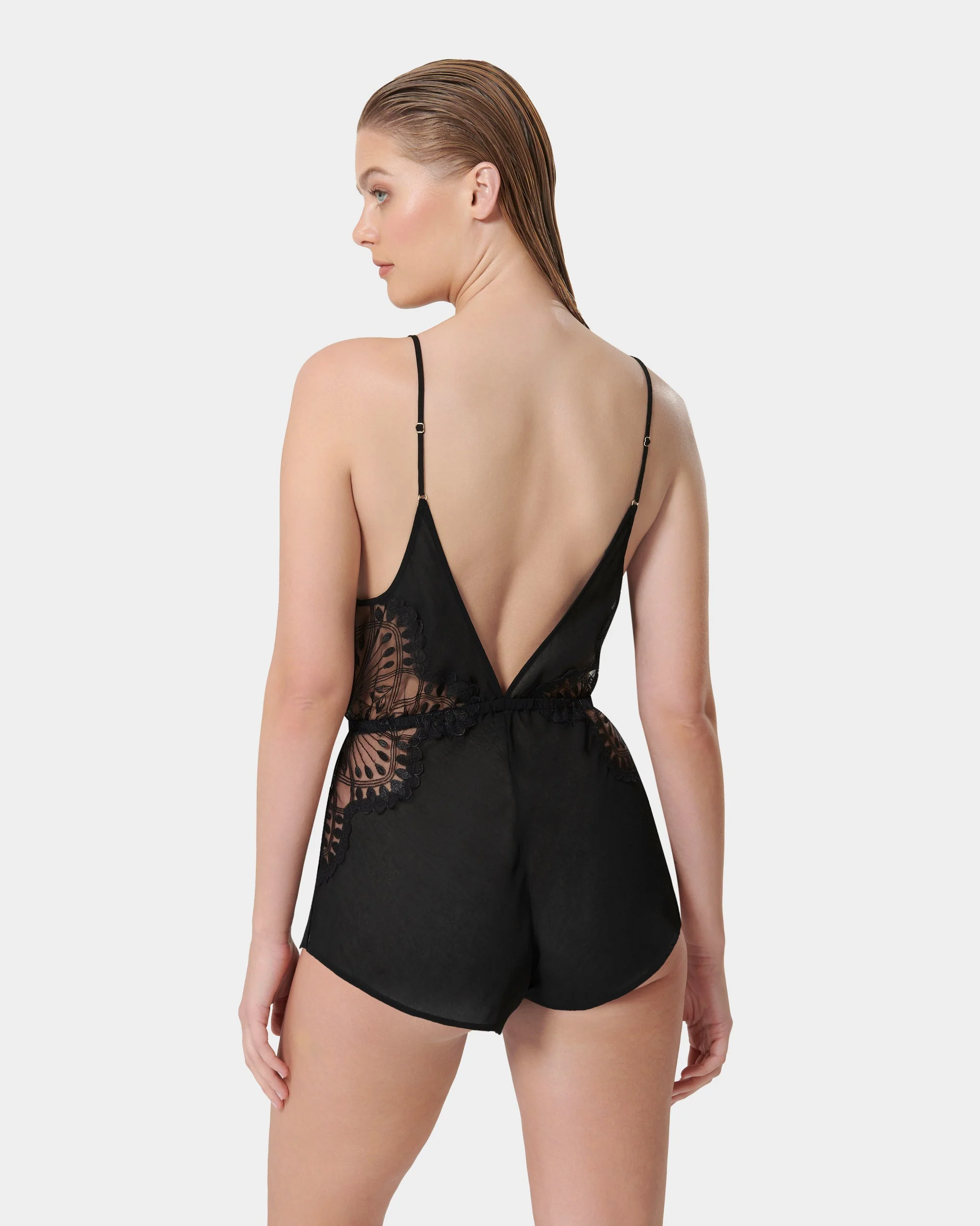 Augusta Luxury Satin Teddy Black - Image 3