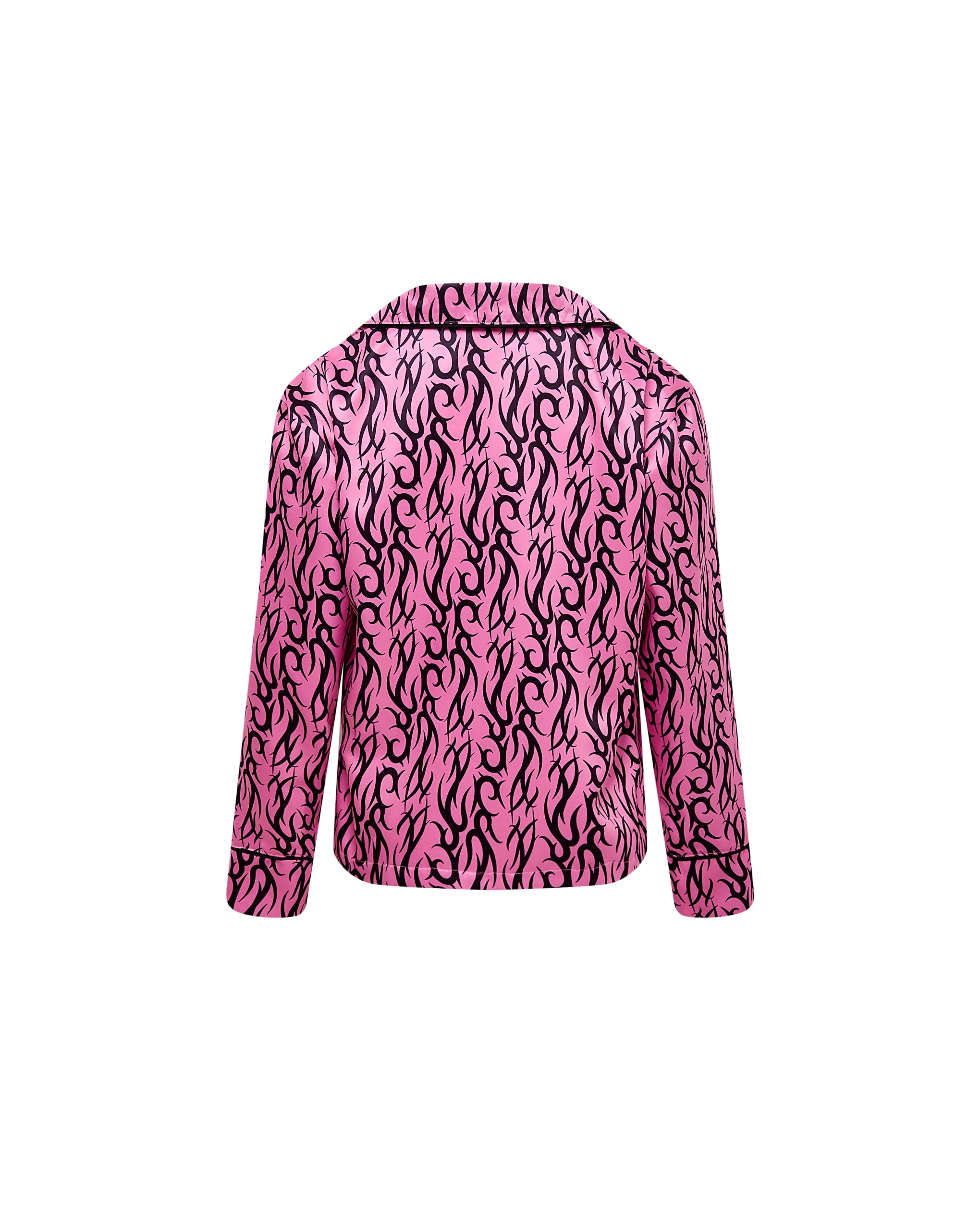 BB x Ashley Williams Tattoo Print Luxury Satin Shirt - Image 6