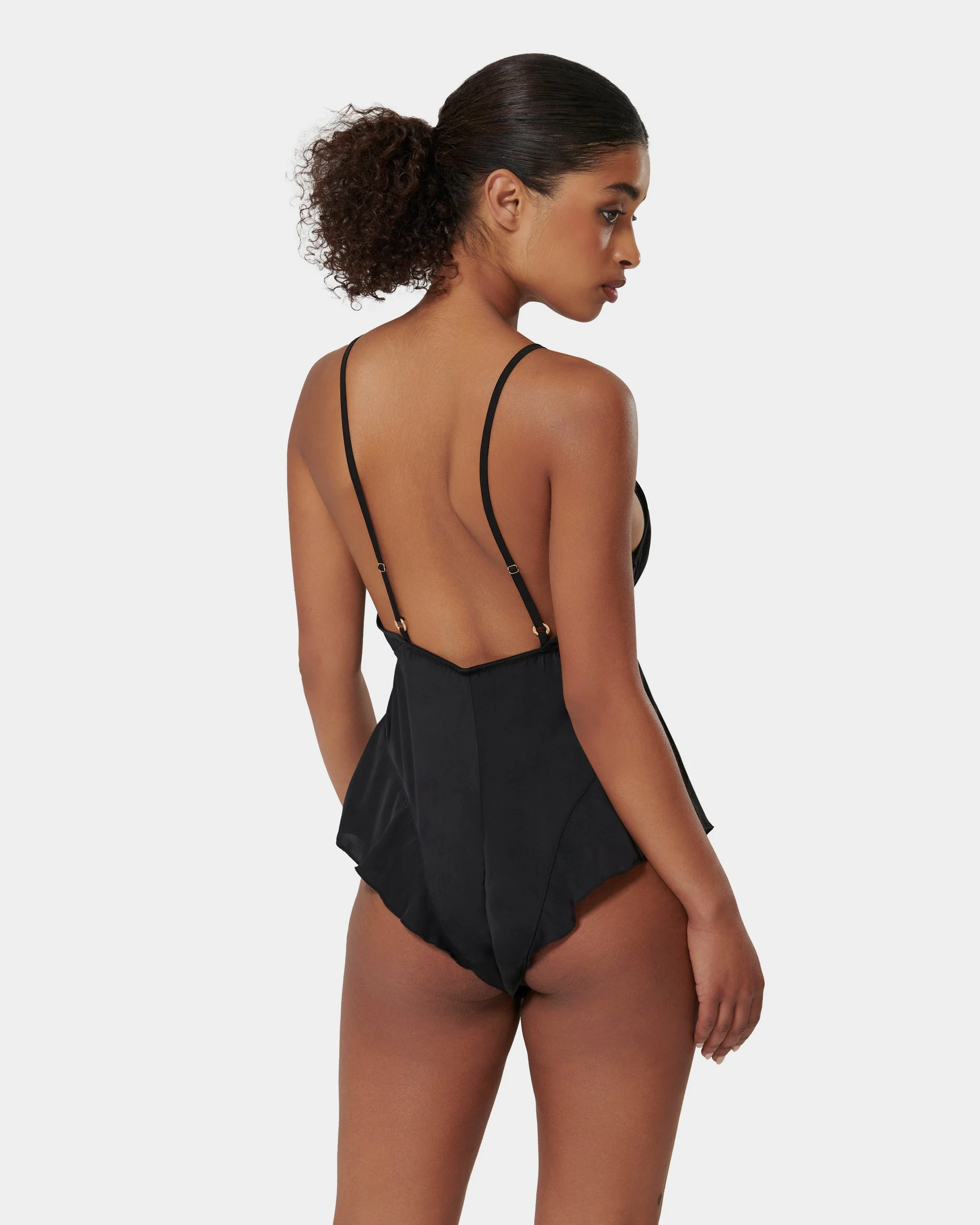 Blake Luxury Satin Teddy Black - Image 3