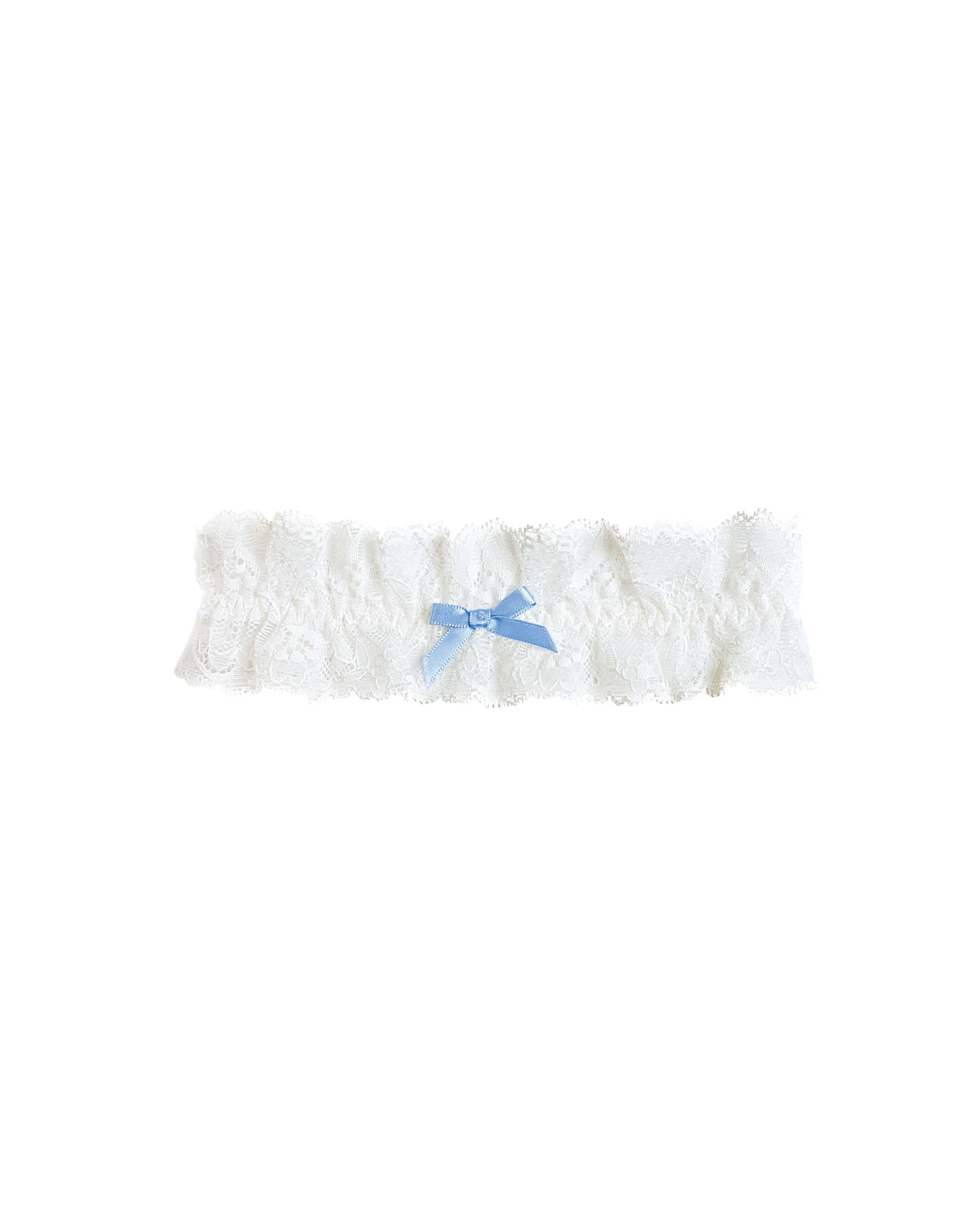 Ivory & Blue Bridal Garter in Lace - Image 5