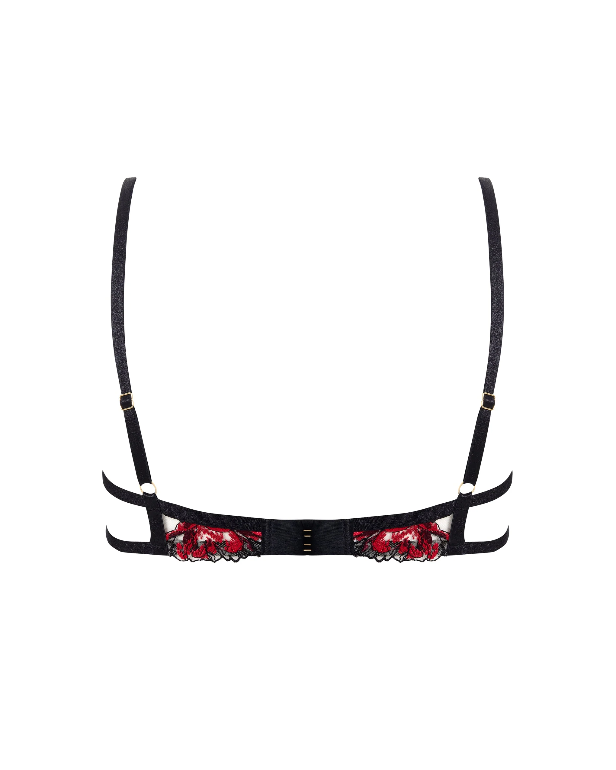 Calista Sheer Floral Bra Black/Cherry - Image 6