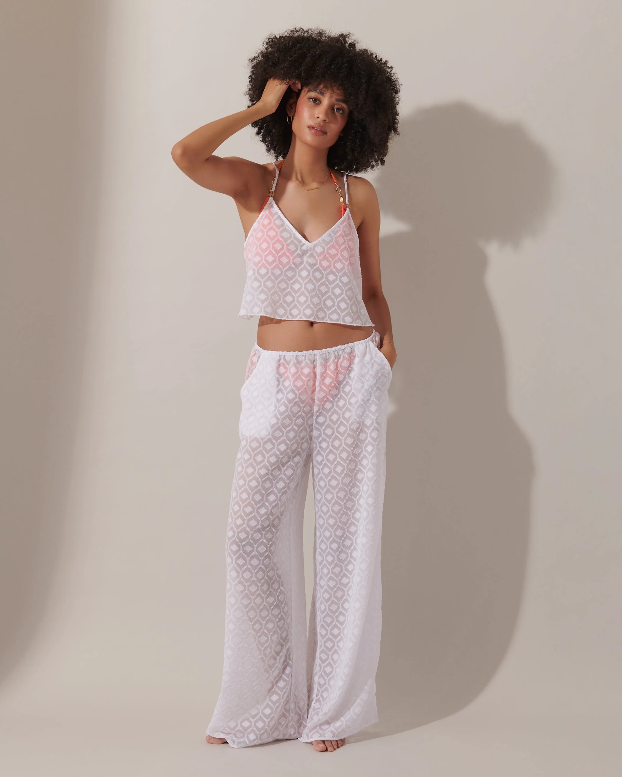 Cassat Cami & Trouser Set White - Image 11