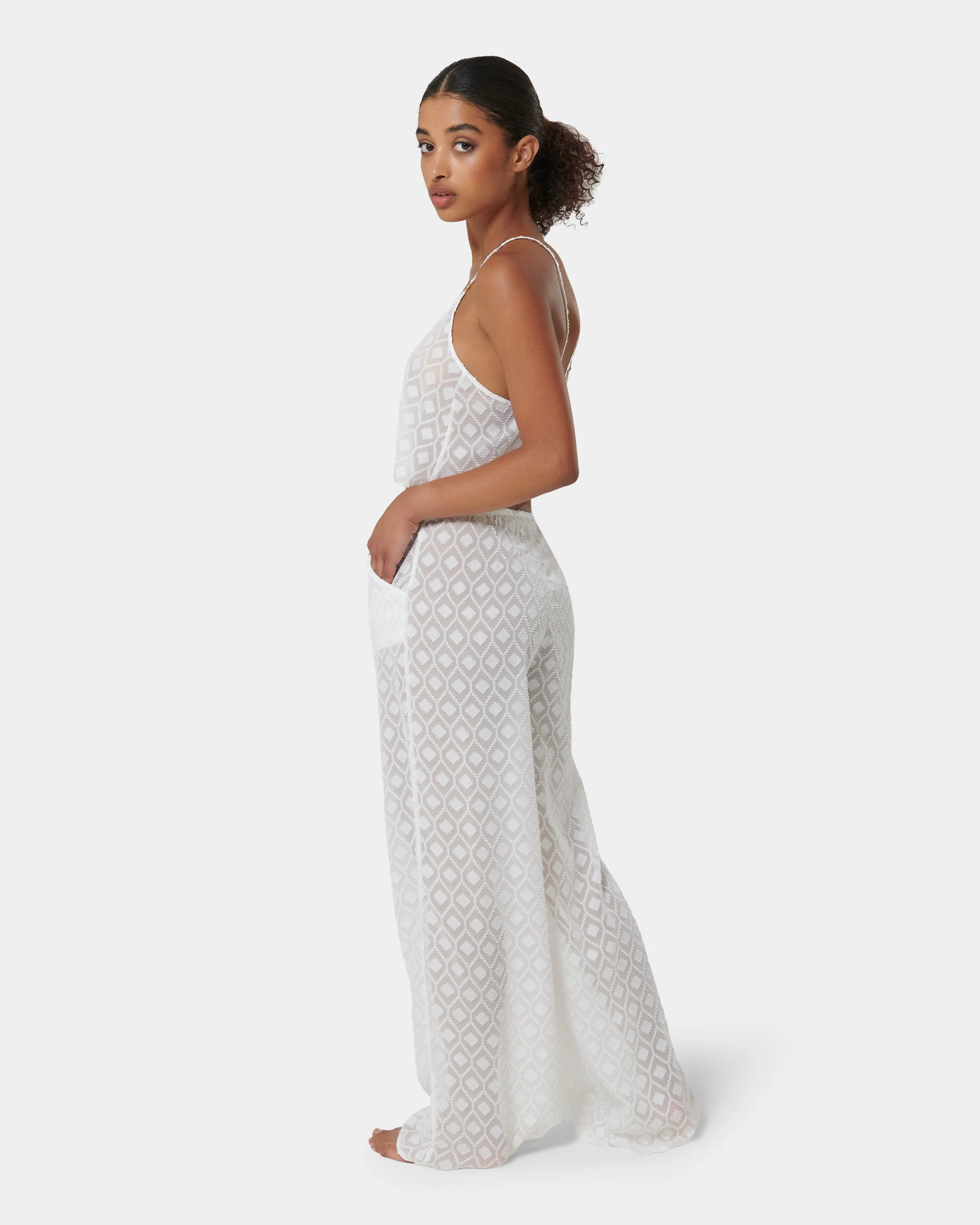 Cassat Cami & Trouser Set White - Image 3