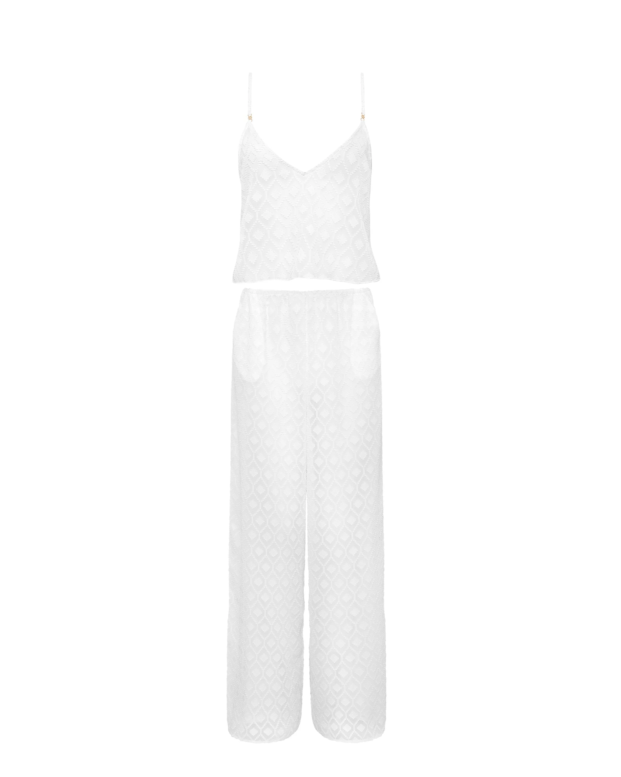 Cassat Cami & Trouser Set White - Image 5