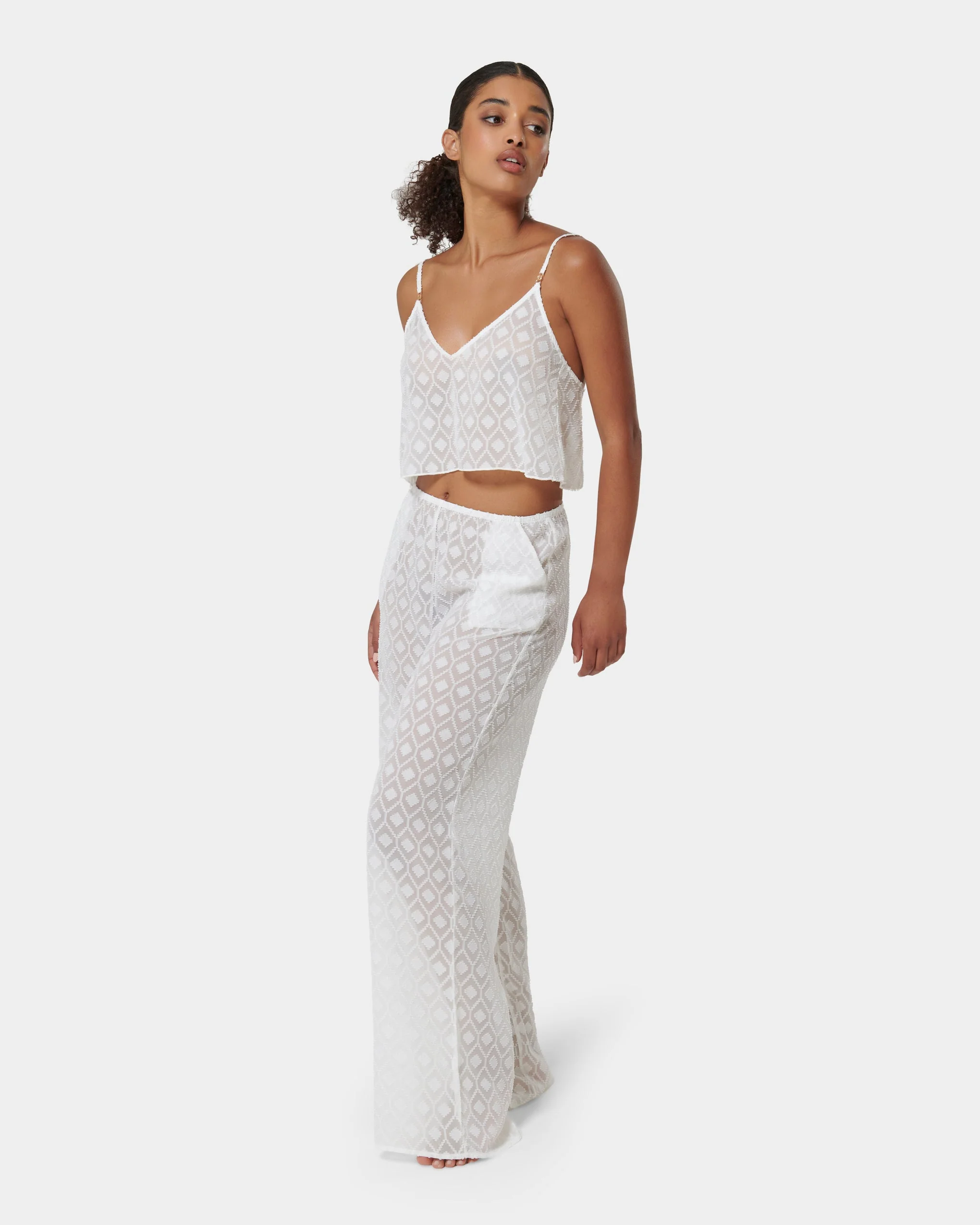 Cassat Cami & Trouser Set White - Image 7