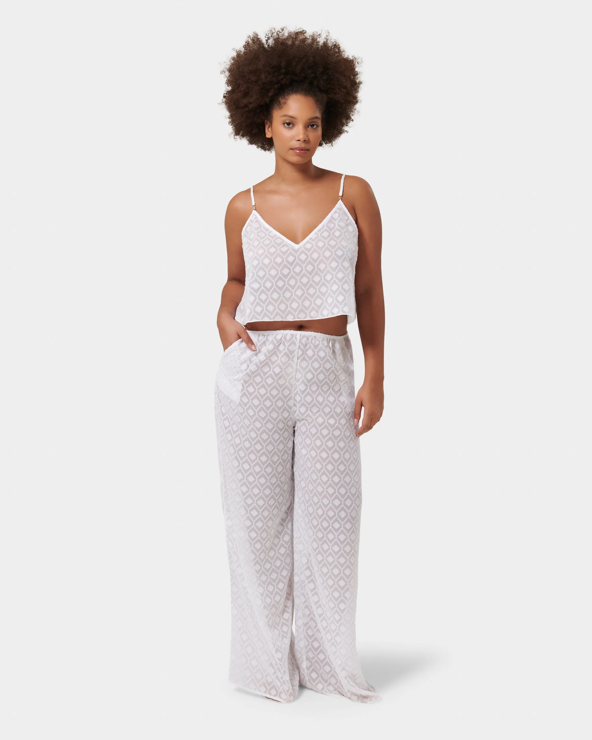 Cassat Cami & Trouser Set White - Image 8