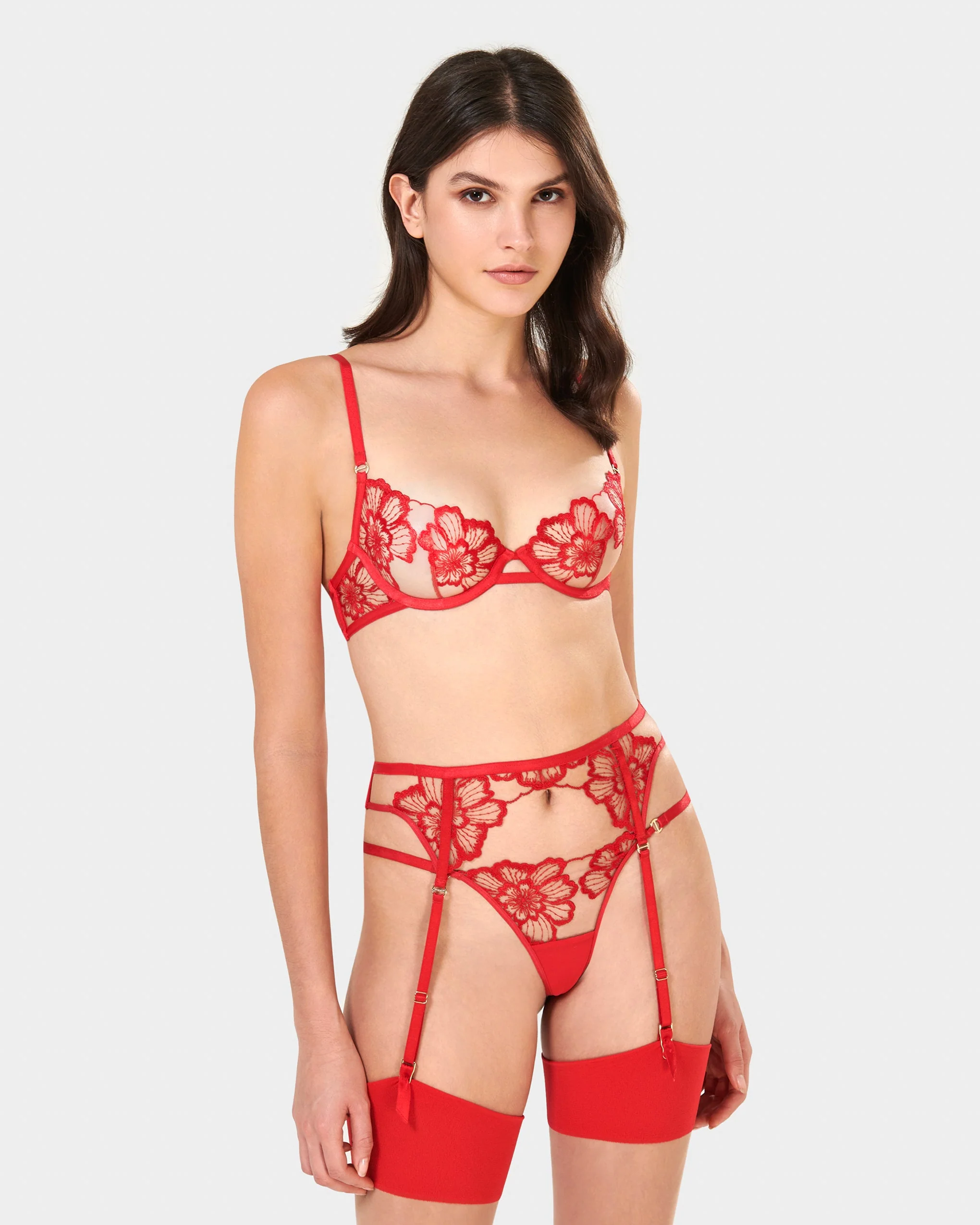 Catalina Suspender Red/Sheer - Image 2