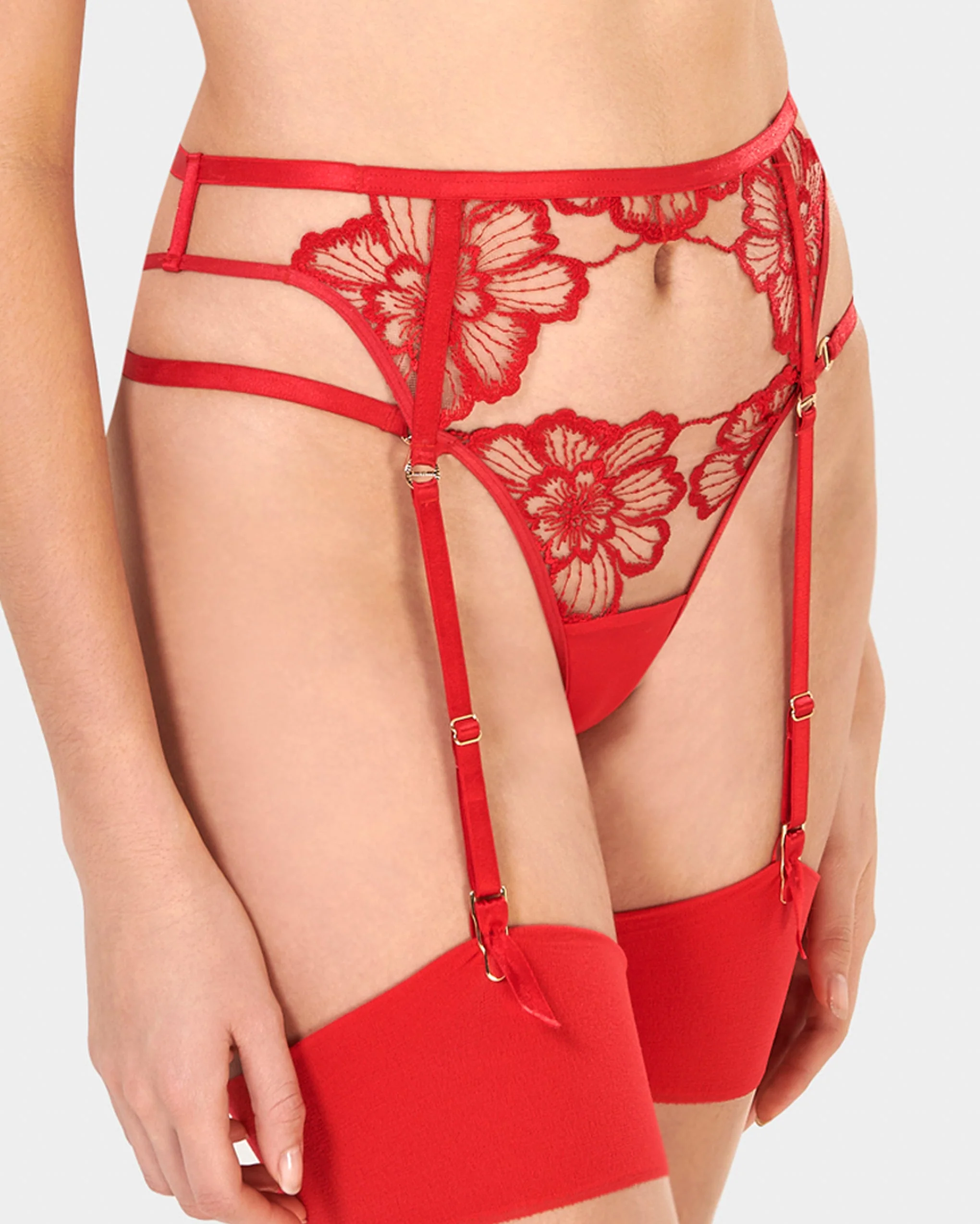 Catalina Suspender Red/Sheer - Image 7