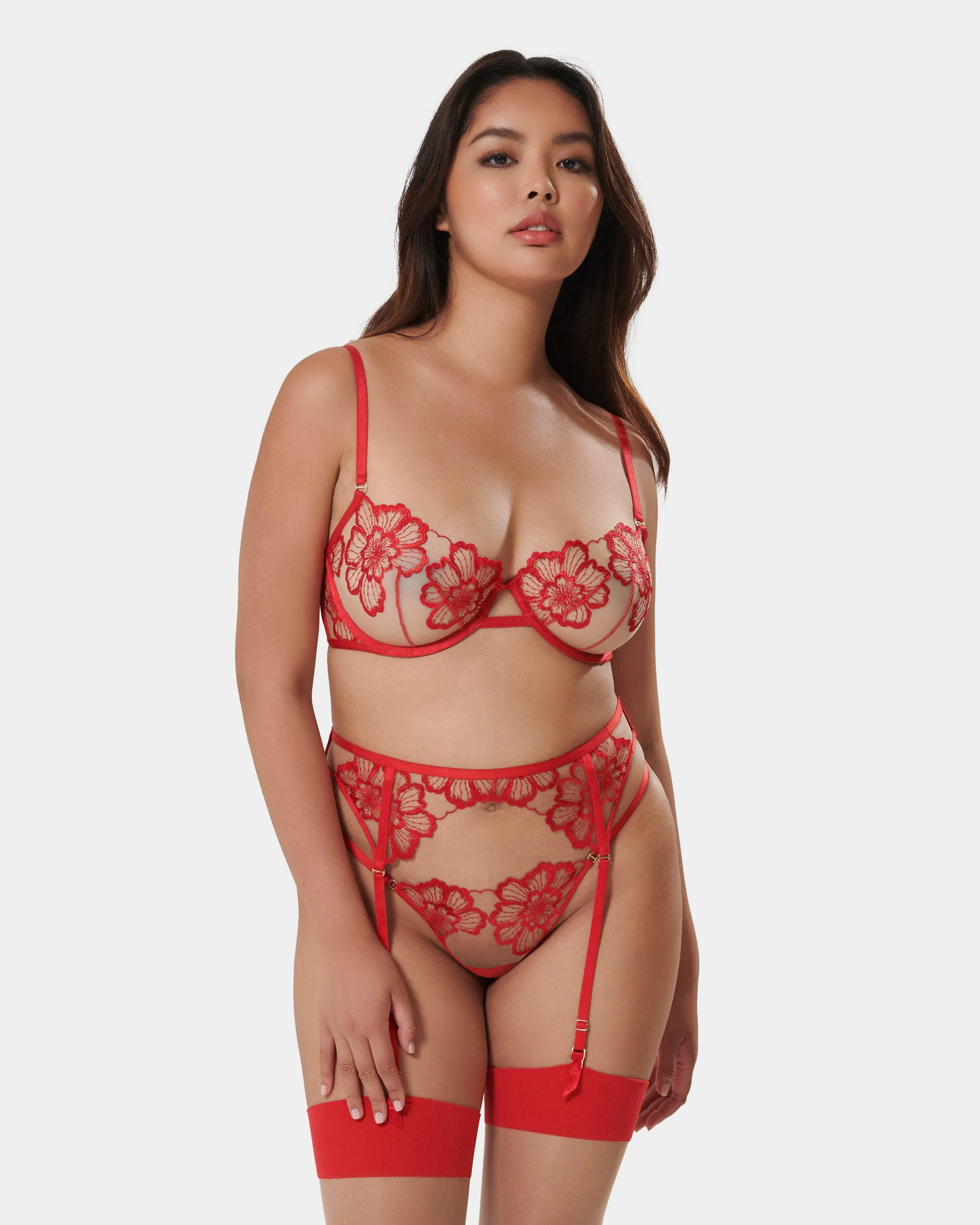 Catalina Suspender Red/Sheer - Image 9