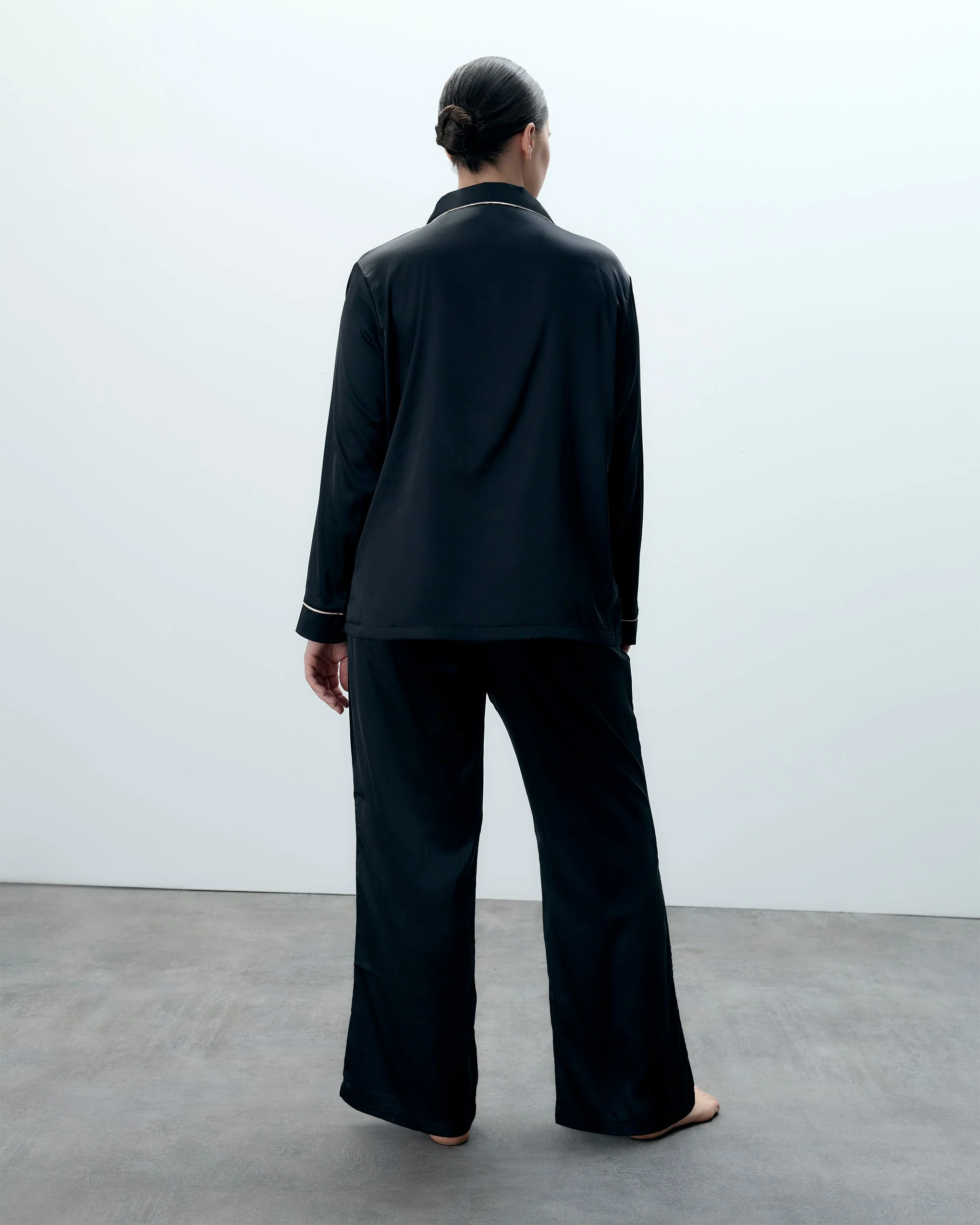 Claudia Shirt and Trouser Set Black/Pale Pink - Image 3
