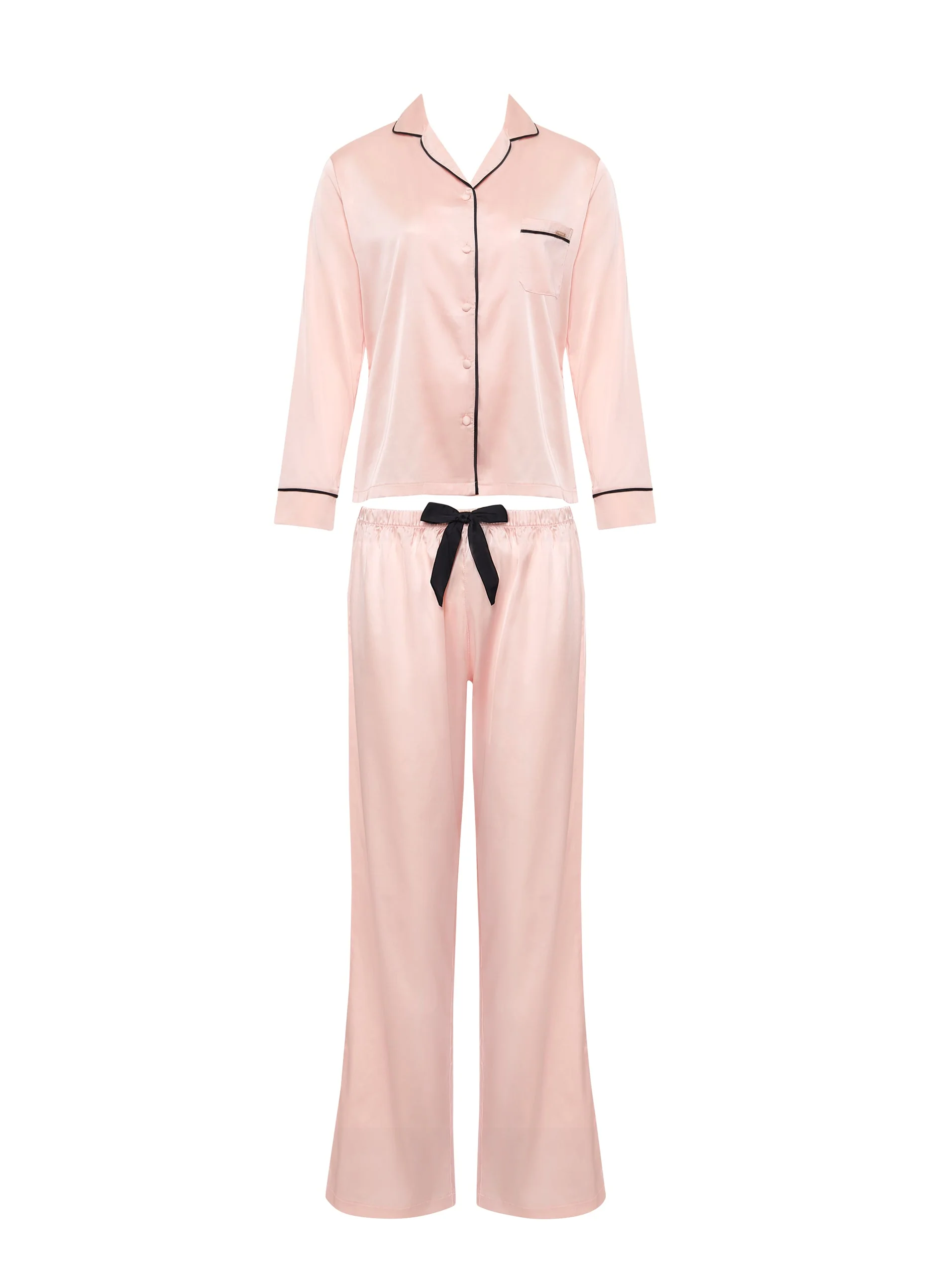 Claudia Shirt and Trouser Set Pale Pink/Black - Image 5