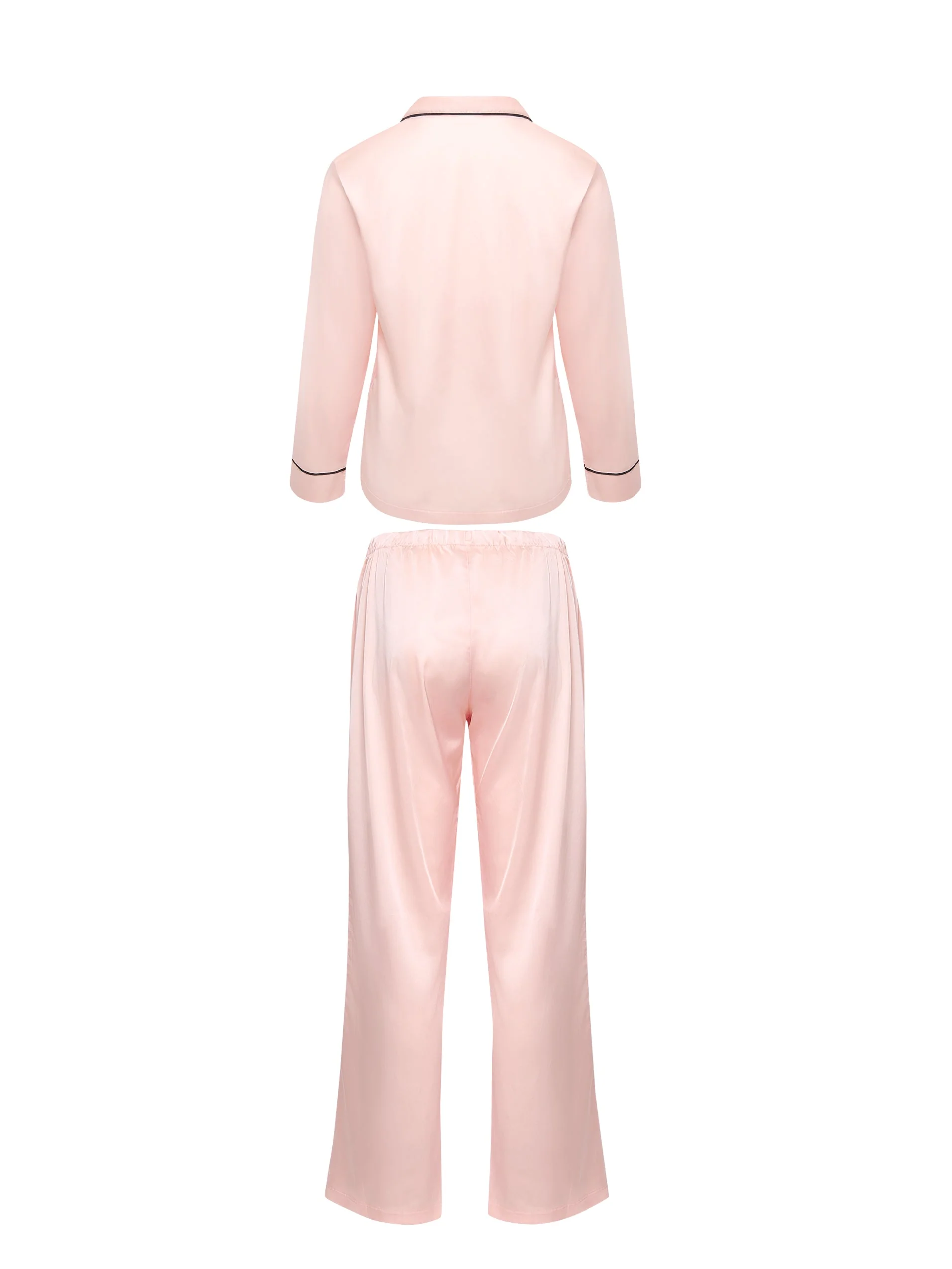 Claudia Shirt and Trouser Set Pale Pink/Black - Image 6