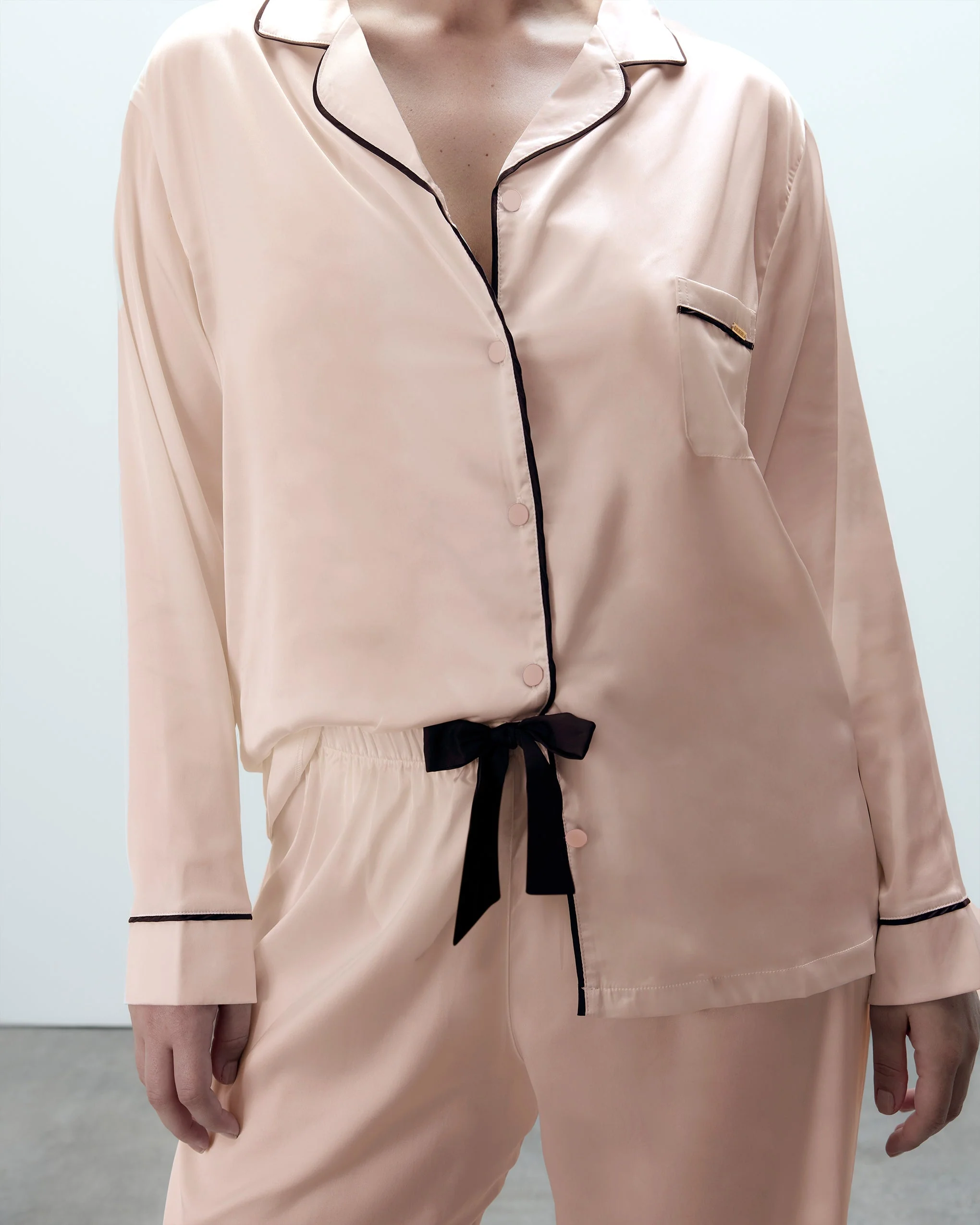 Claudia Shirt and Trouser Set Pale Pink/Black - Image 8