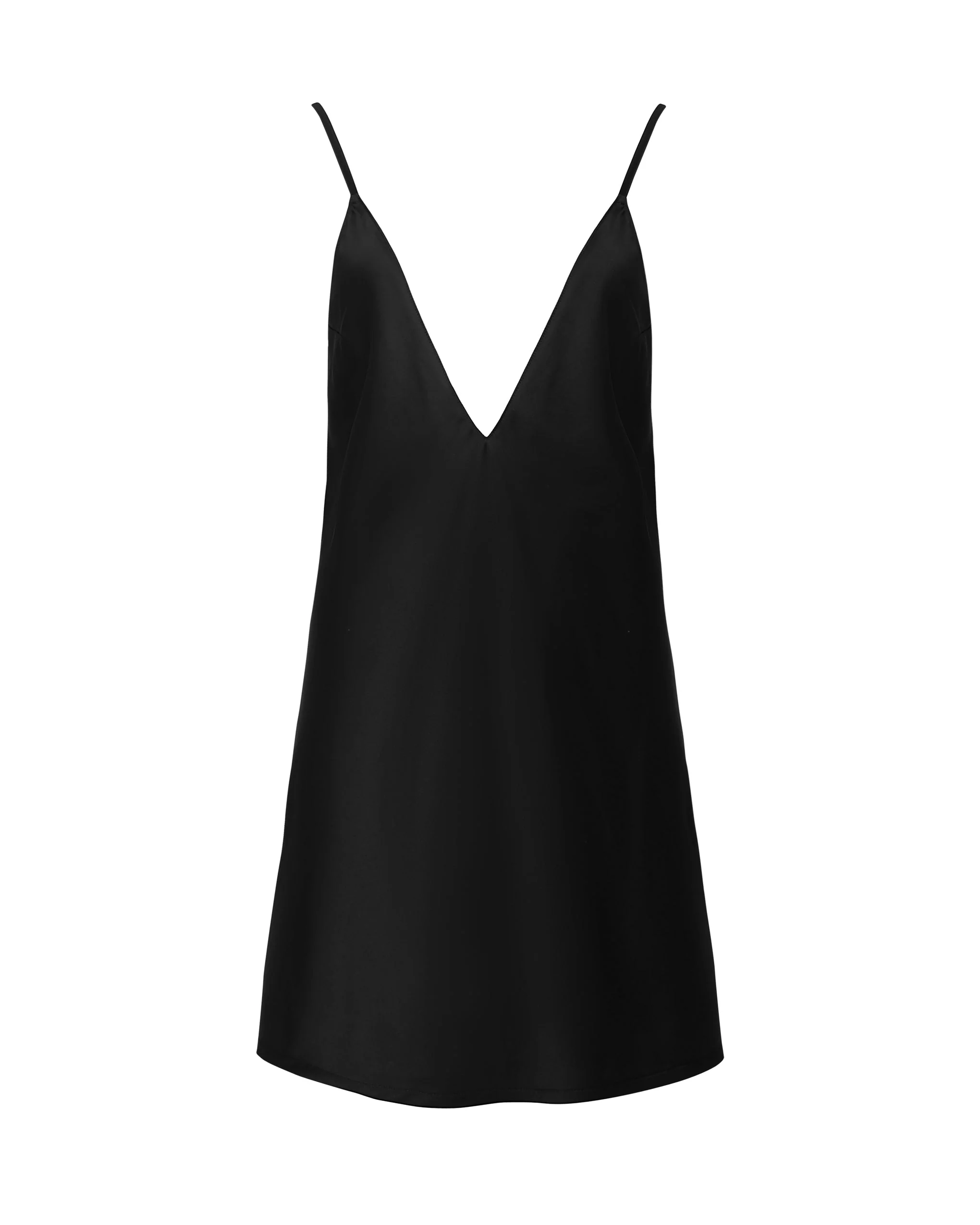 Clea Luxury Satin Short Chemise Black - Image 5