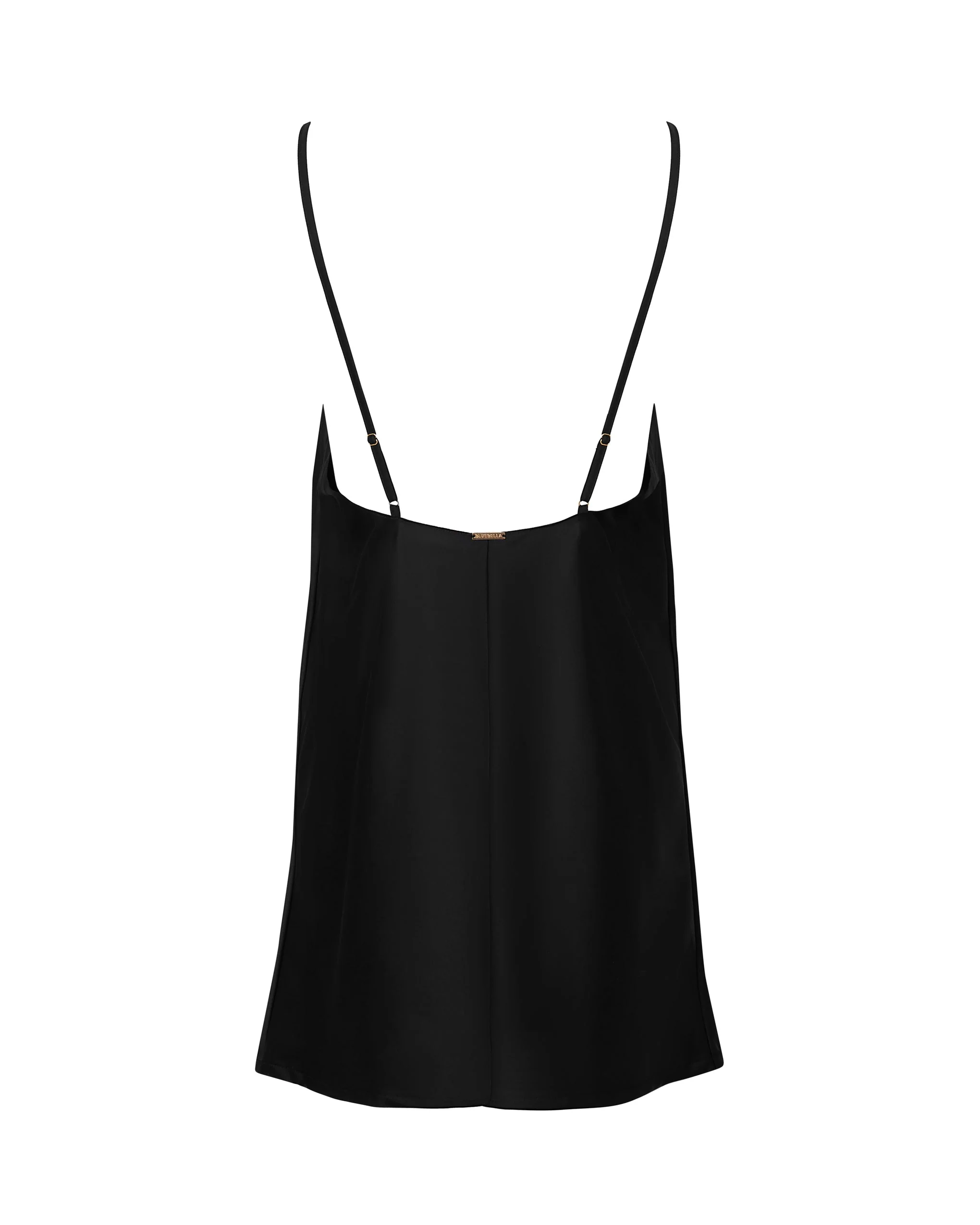 Clea Luxury Satin Short Chemise Black - Image 6