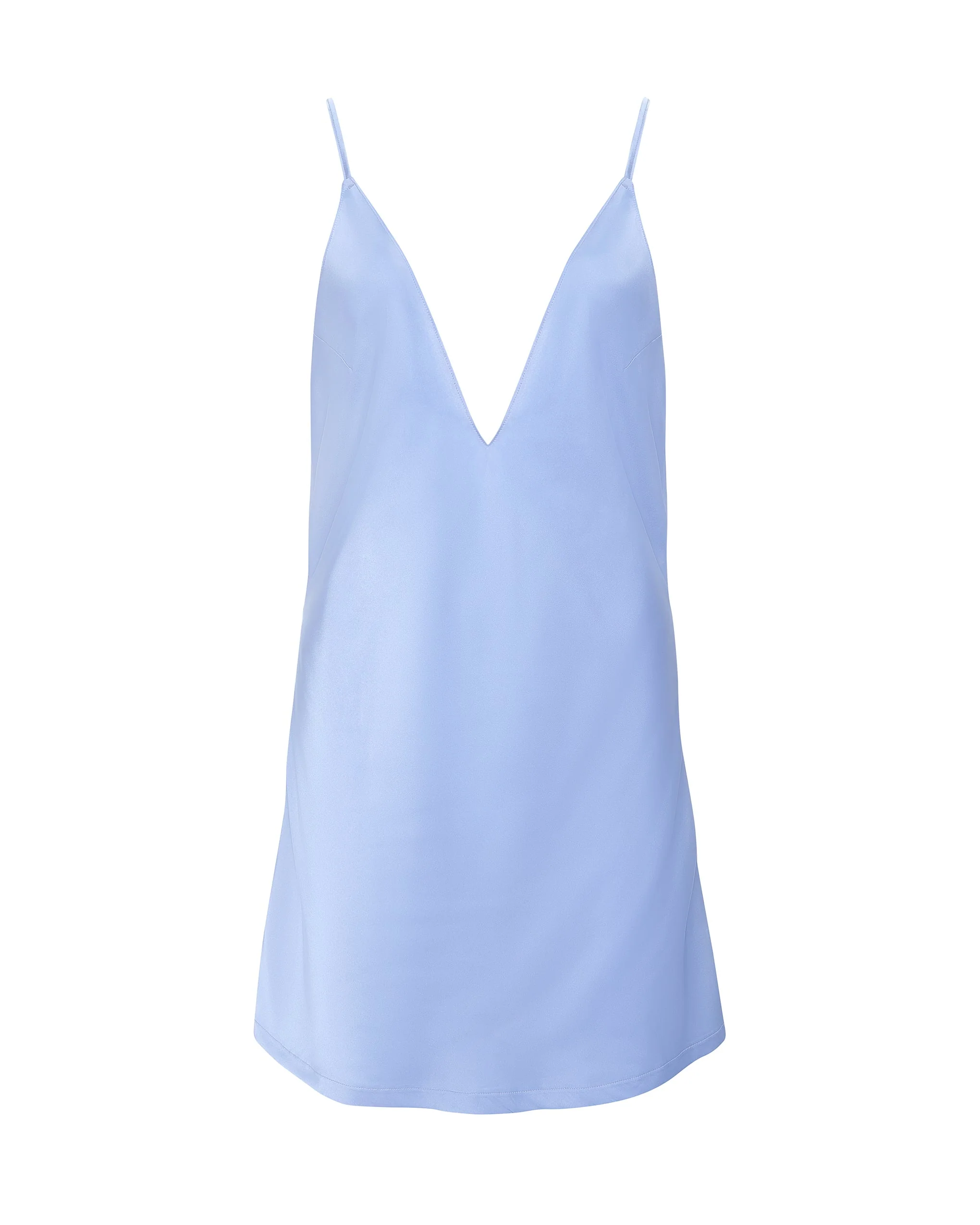 Clea Luxury Satin Short Chemise Hydrangea Blue - Image 5