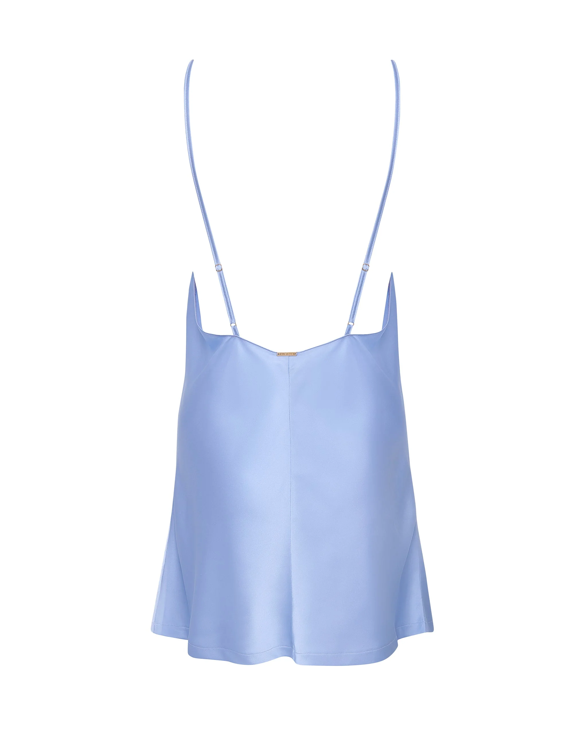 Clea Luxury Satin Short Chemise Hydrangea Blue - Image 6