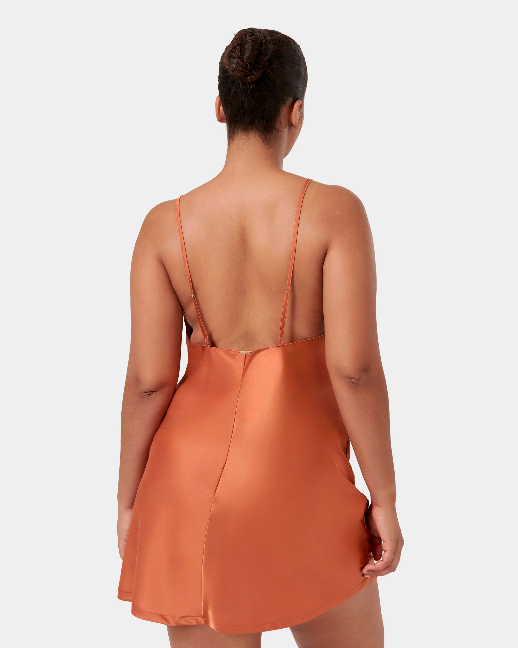 Clea Satin Chemise Baked Clay - Image 8