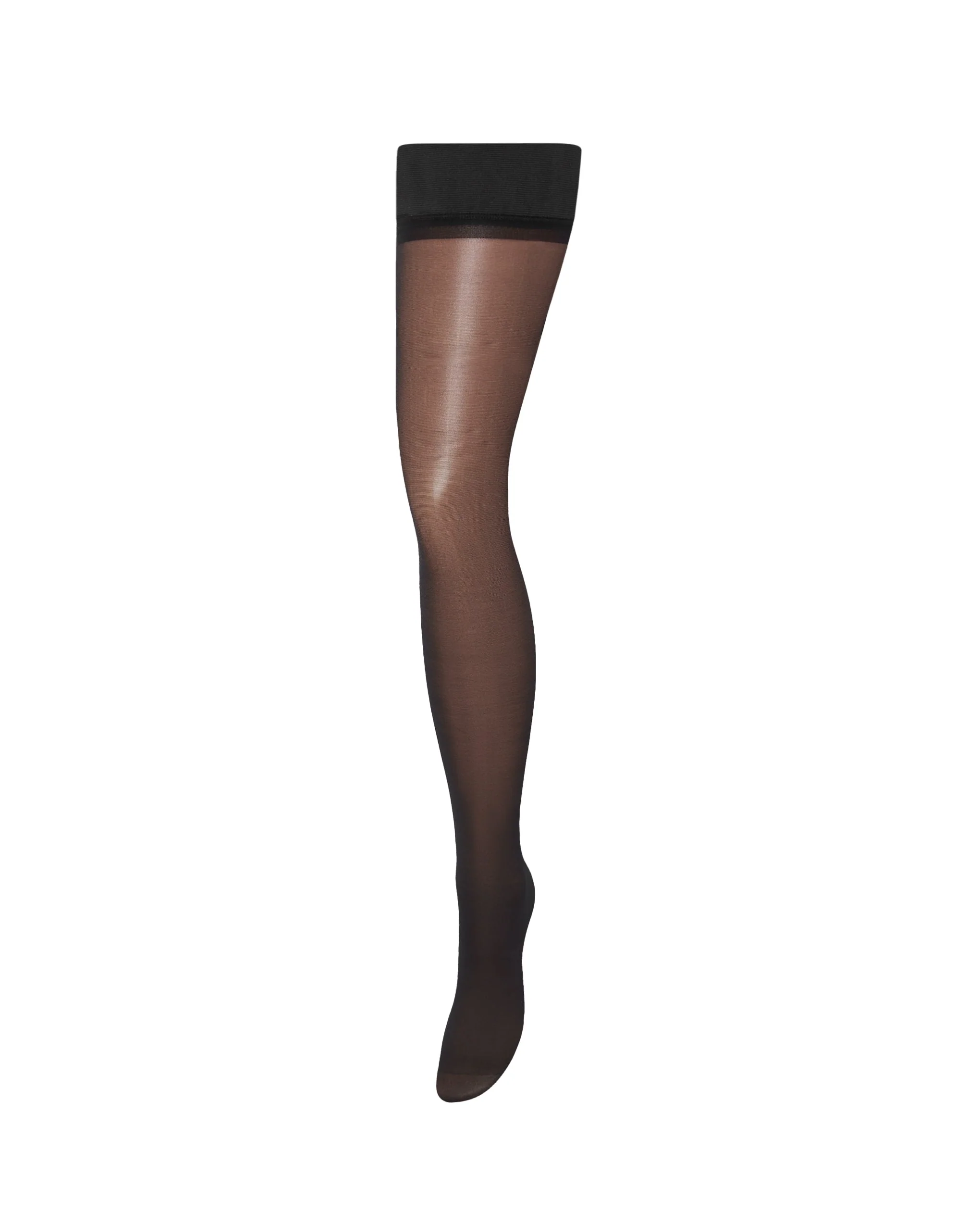Diamante Back Seam Leg/Plain Top Stockings Black - Image 6