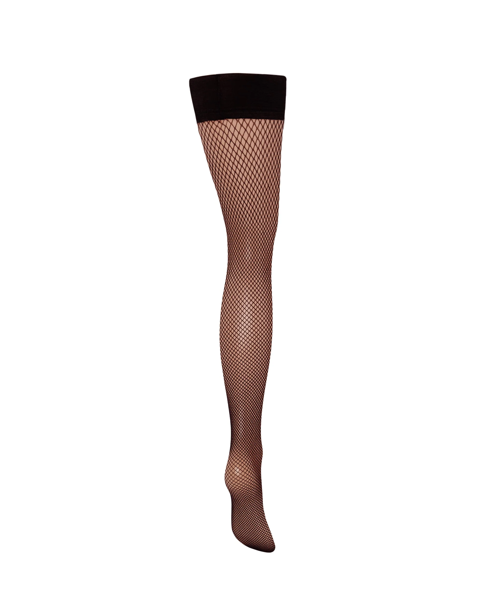 Fishnet Leg/Plain Top Hold Ups Black - Image 6