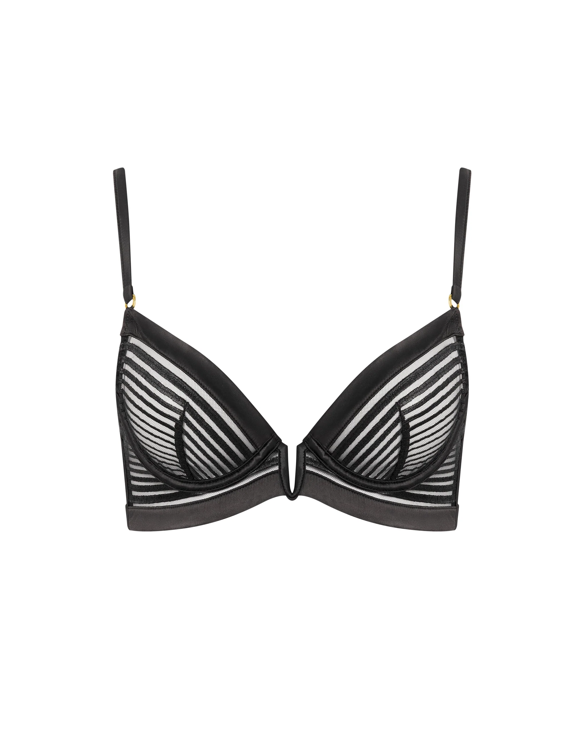 Flyn Embroidered Longline Bra Black - Image 5