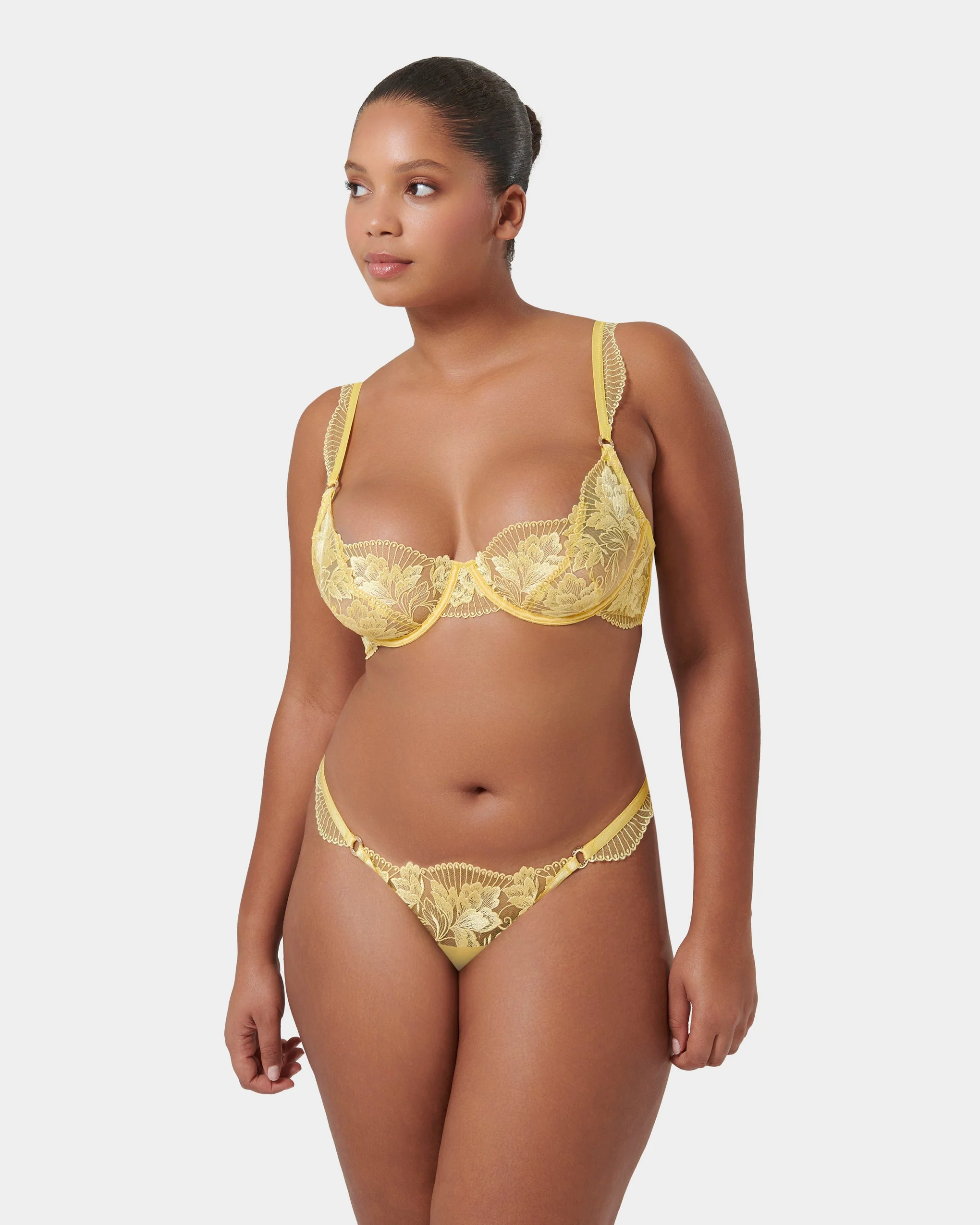 Gabriella Floral Embroidered Brief Yellow - Image 10