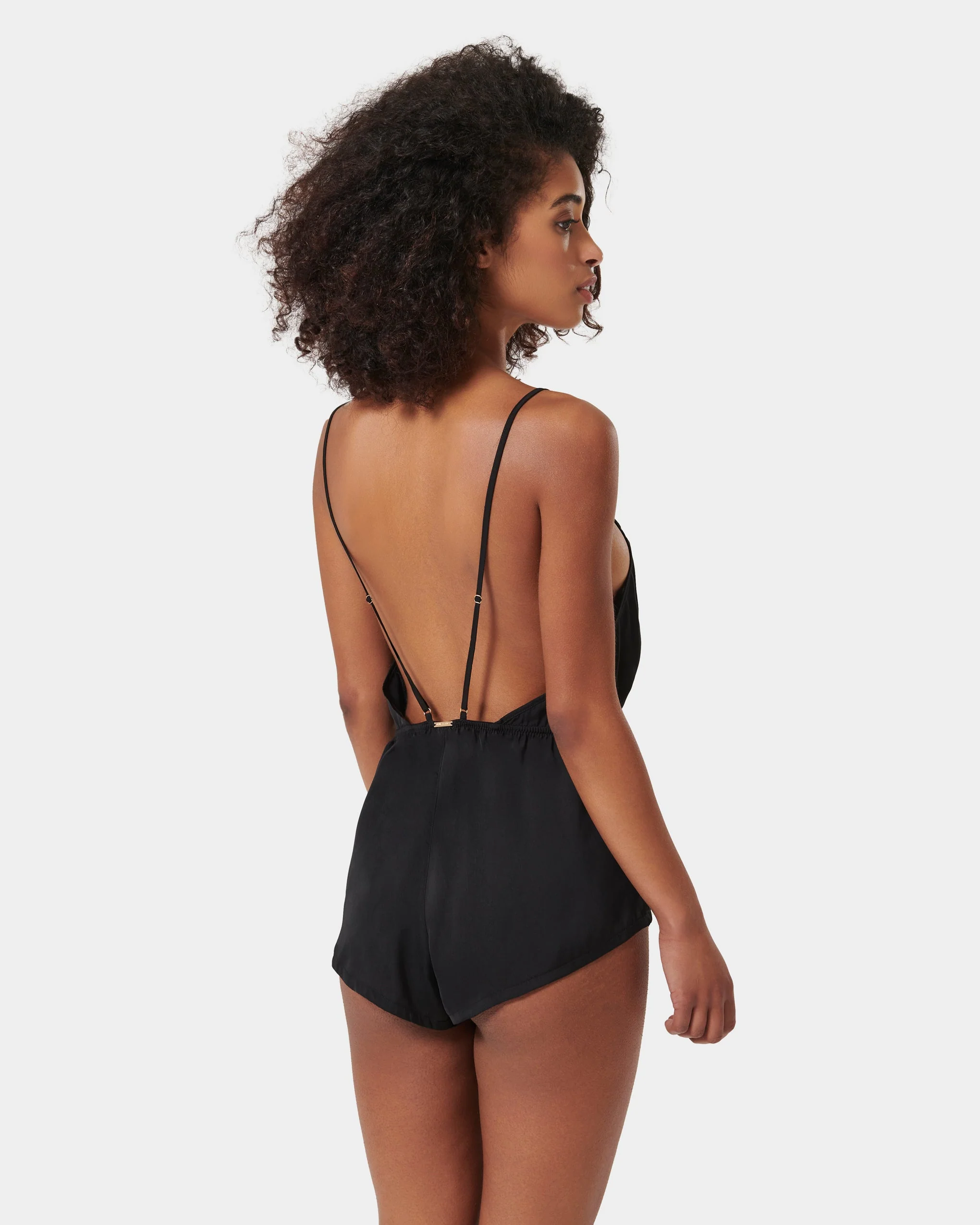Genevieve Luxury Satin Teddy Black/Sheer - Image 3