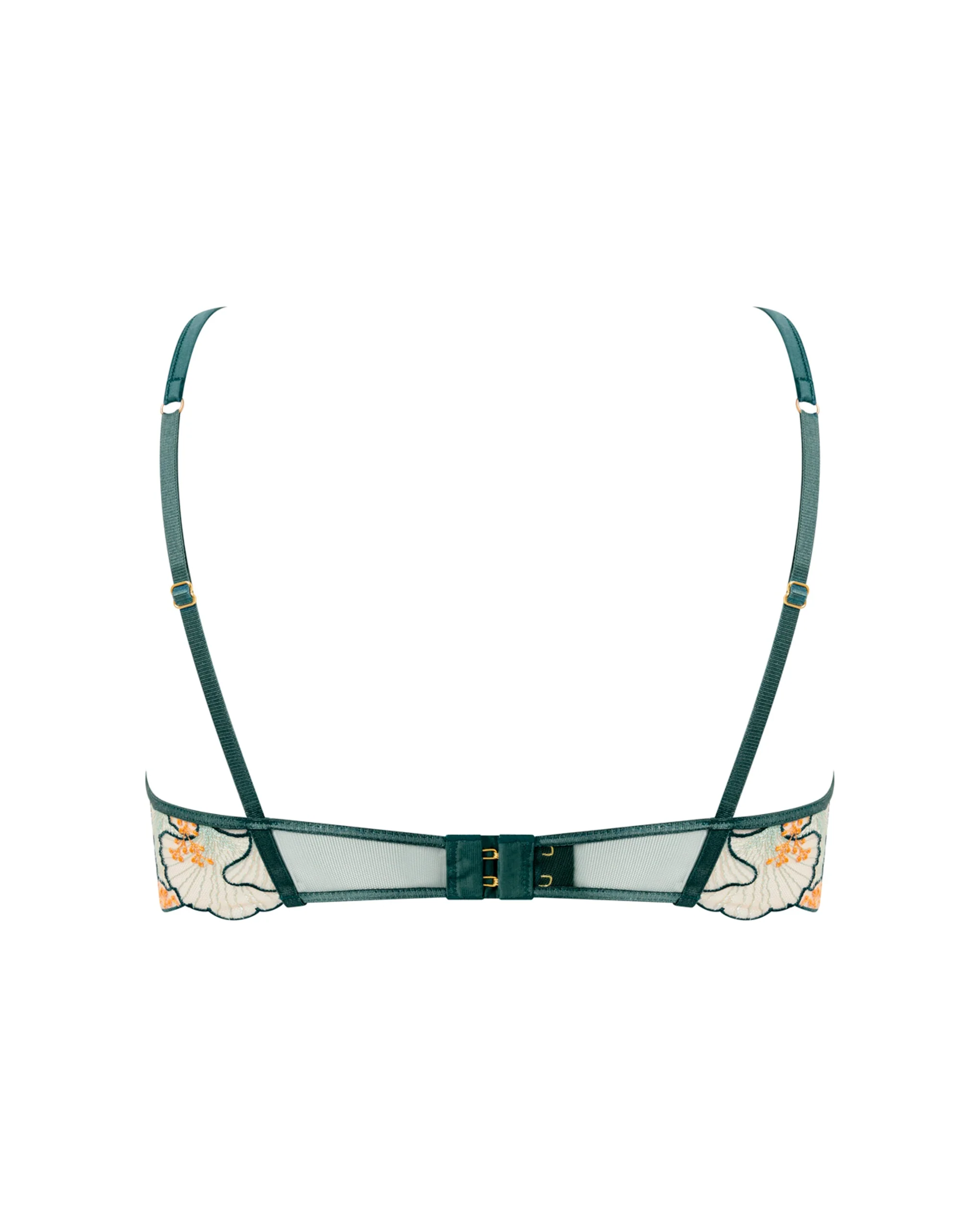 Gianna Sheer Longline Bra Green/Orange - Image 6