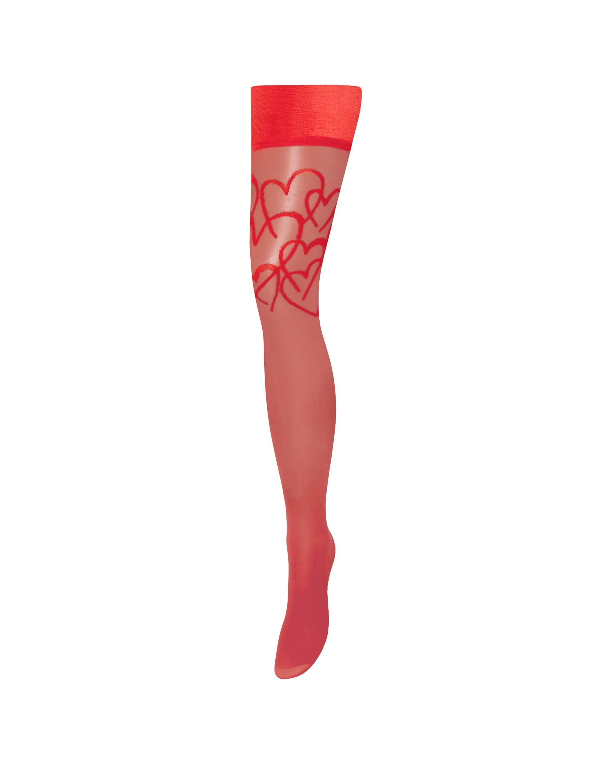 Hearts Leg/Plain Top Hold Ups - Image 5