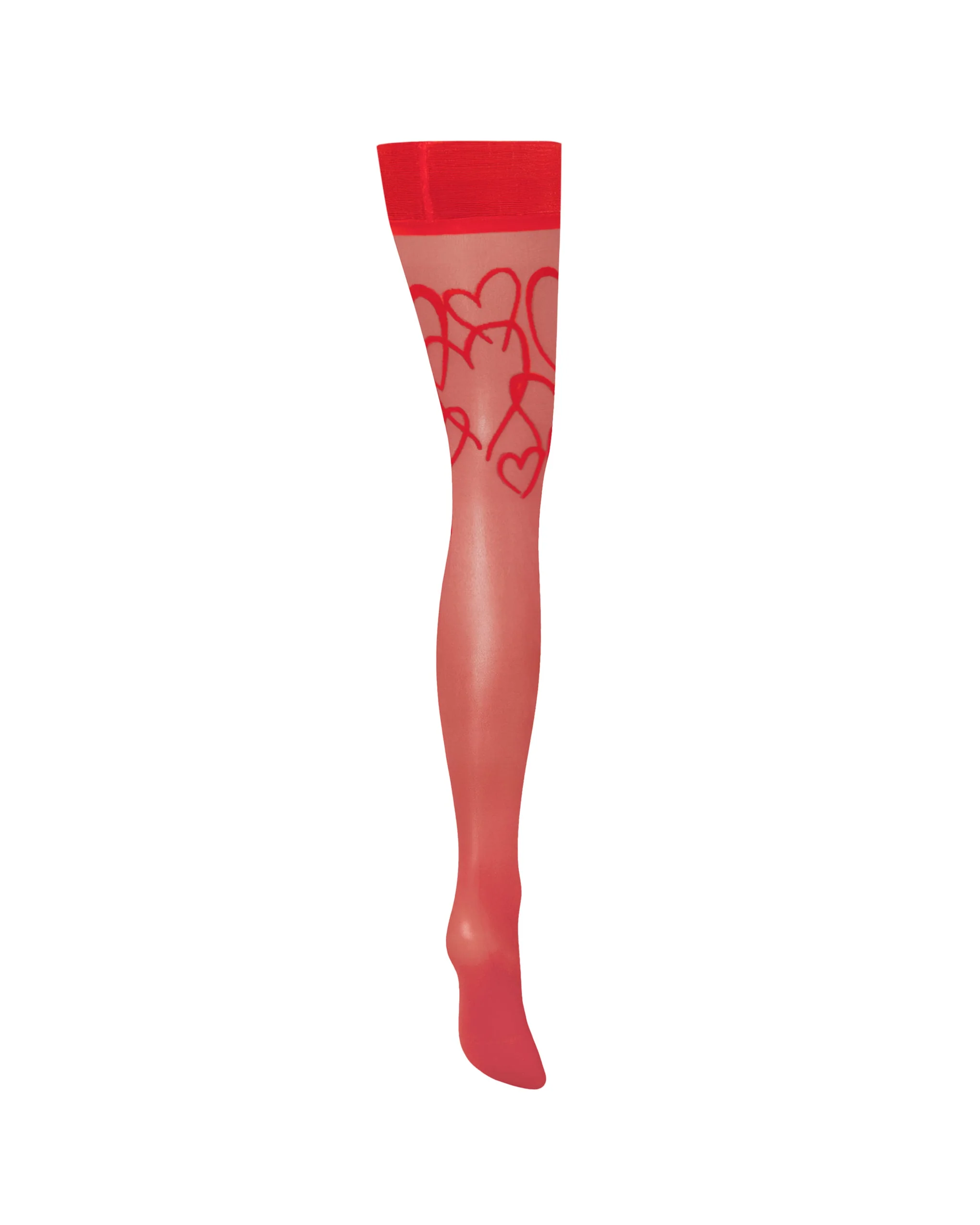 Hearts Leg/Plain Top Hold Ups - Image 6