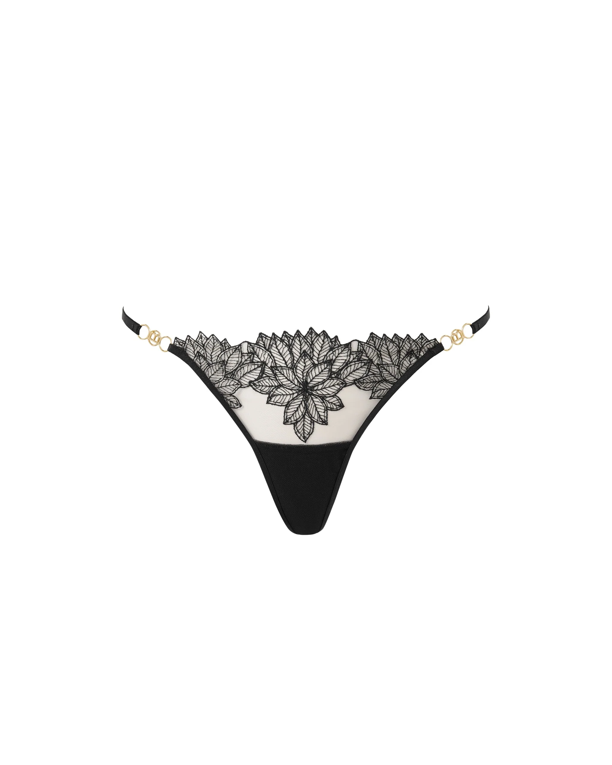 Inaya Sheer Floral Thong Black - Image 5
