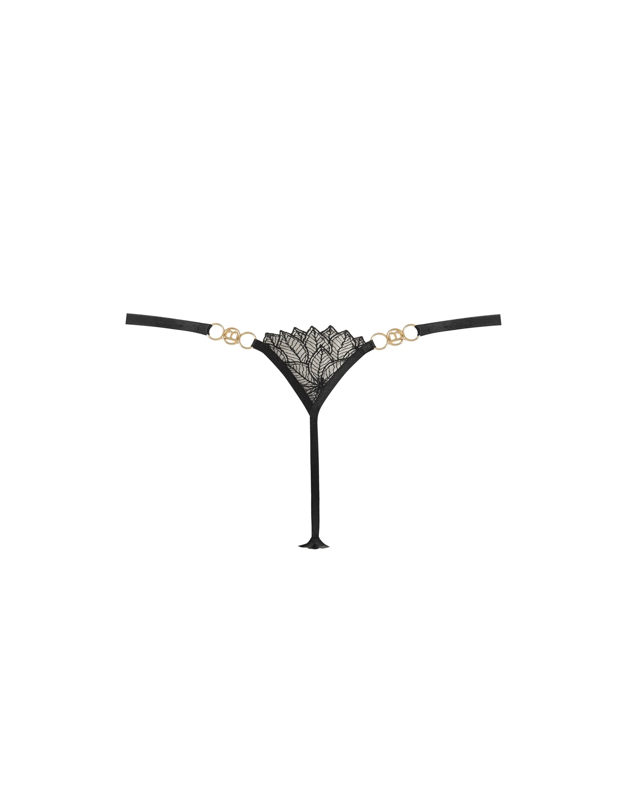 Inaya Sheer Floral Thong Black - Image 6