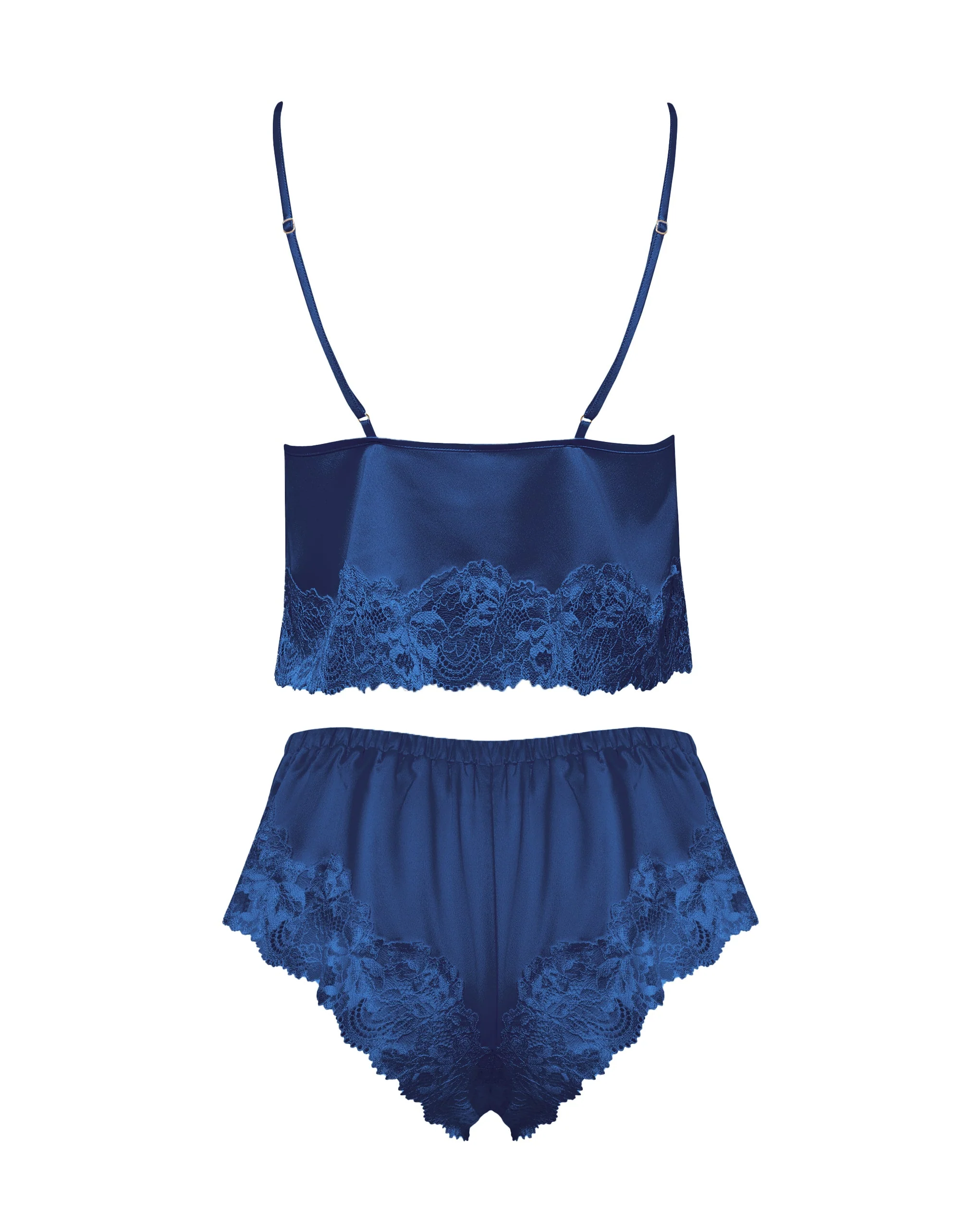 Isabella Satin Cami and Short Set Navy - Image 6