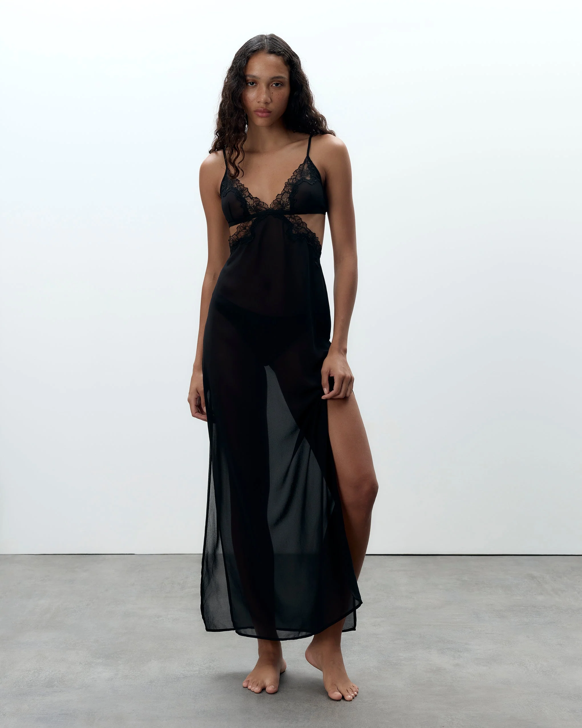 Julianne Long Chemise Black - Image 4