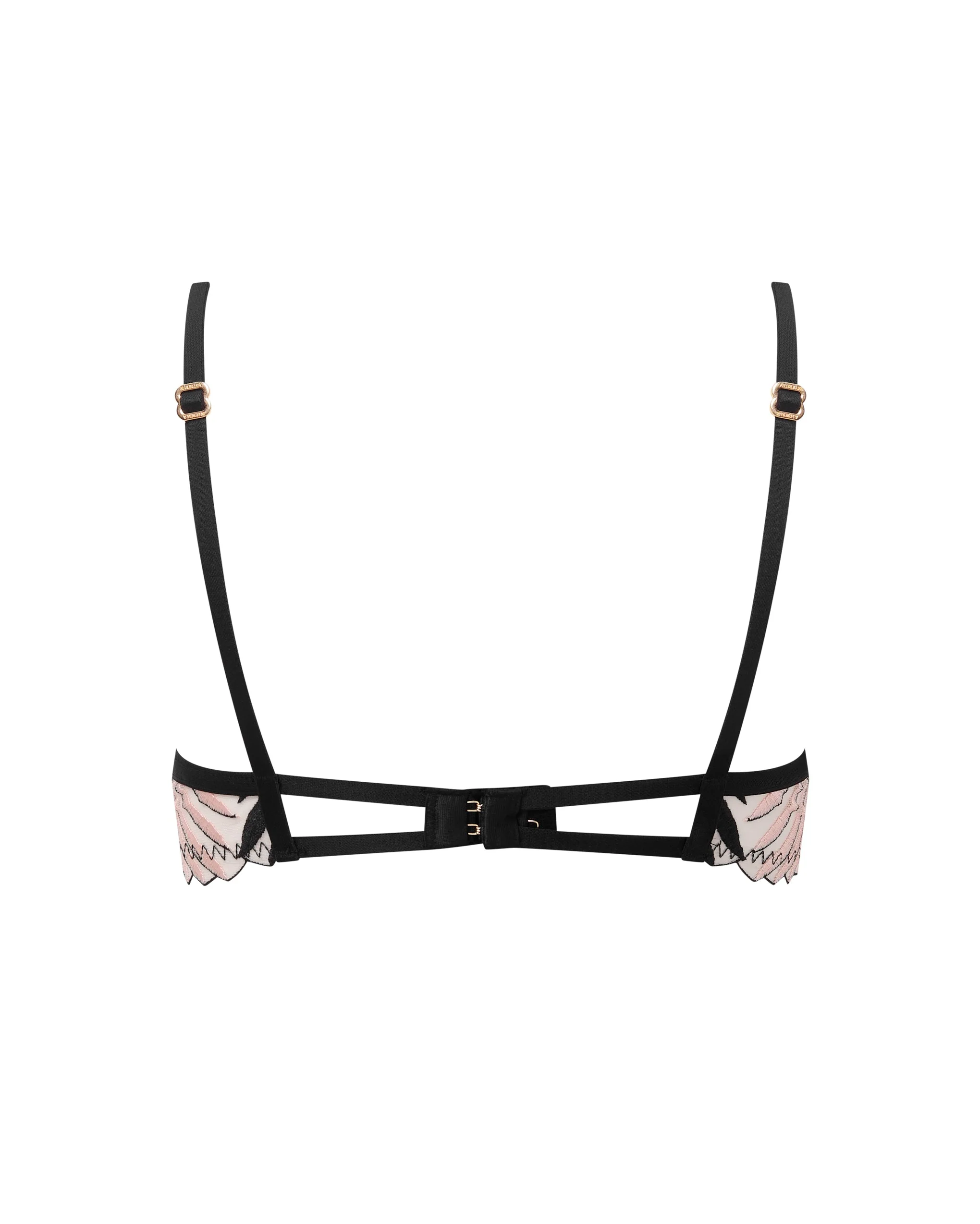 Katerine Embroidered Sheer Bra Black/Pearl - Image 6