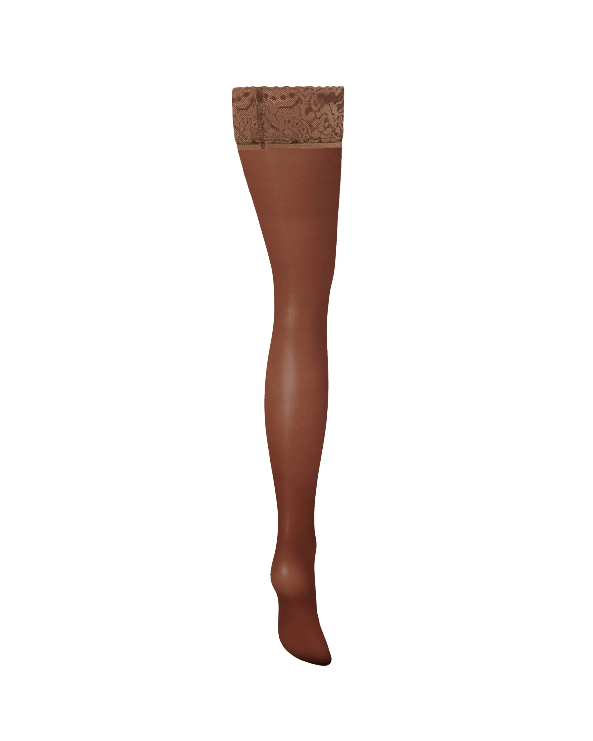 Plain Leg/Lace Top Hold Ups Berry - Image 6