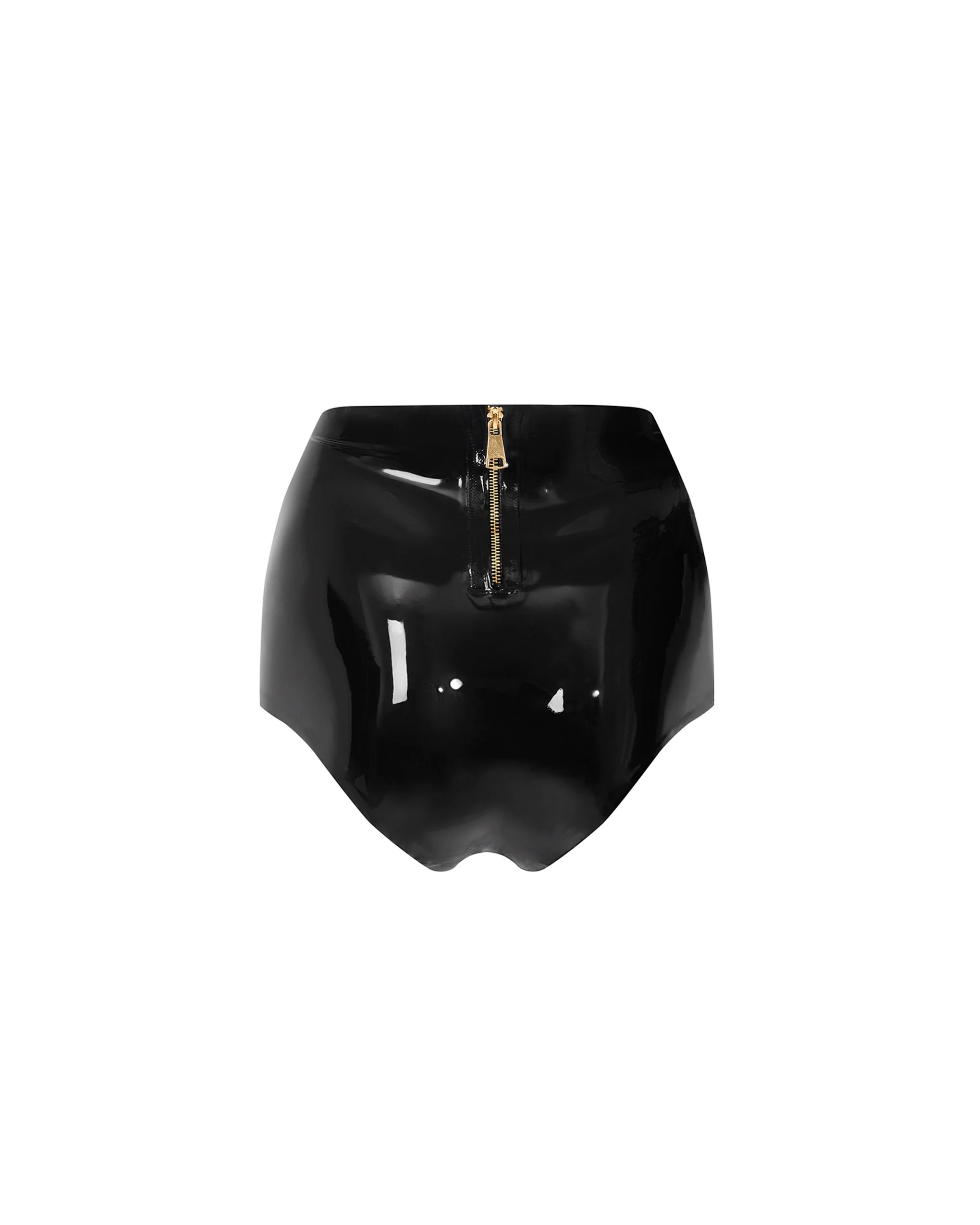 Latex High-Waisted Hot Pants Black - Image 6