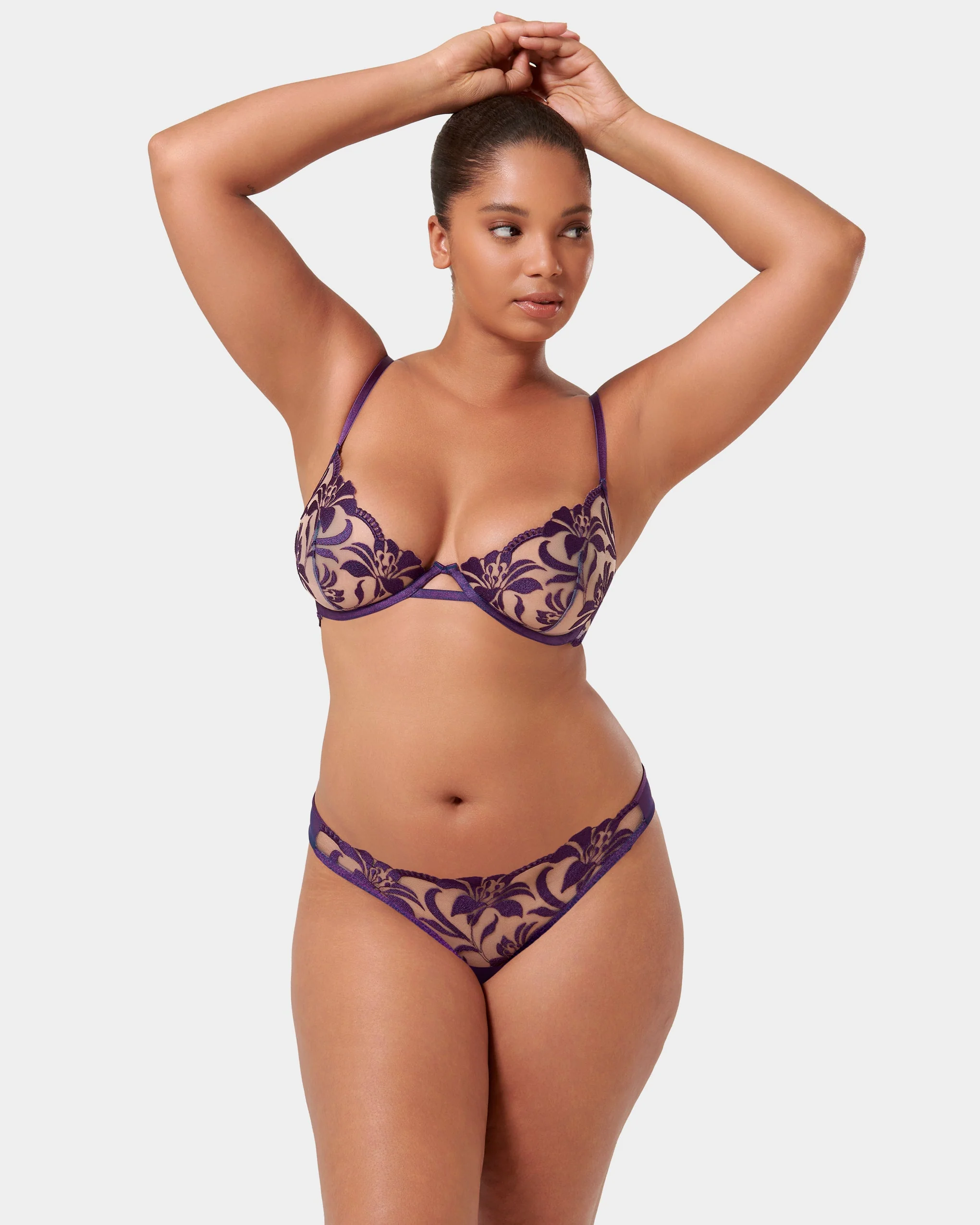Leonora Wired Bra Acai Purple/Sheer - Image 11