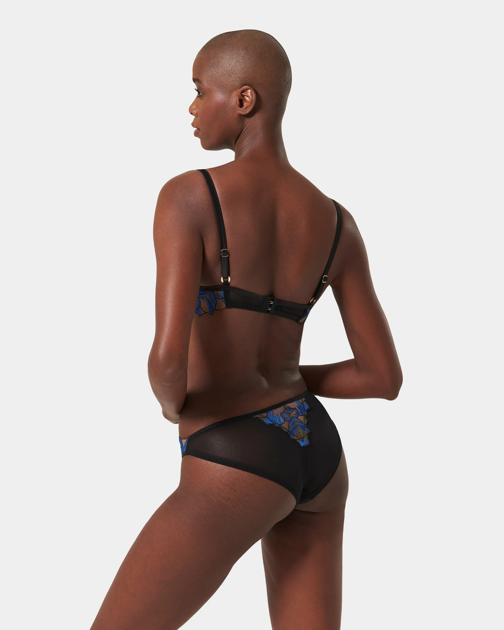 Lyandra Floral Embroidered Bra Blue - Image 7
