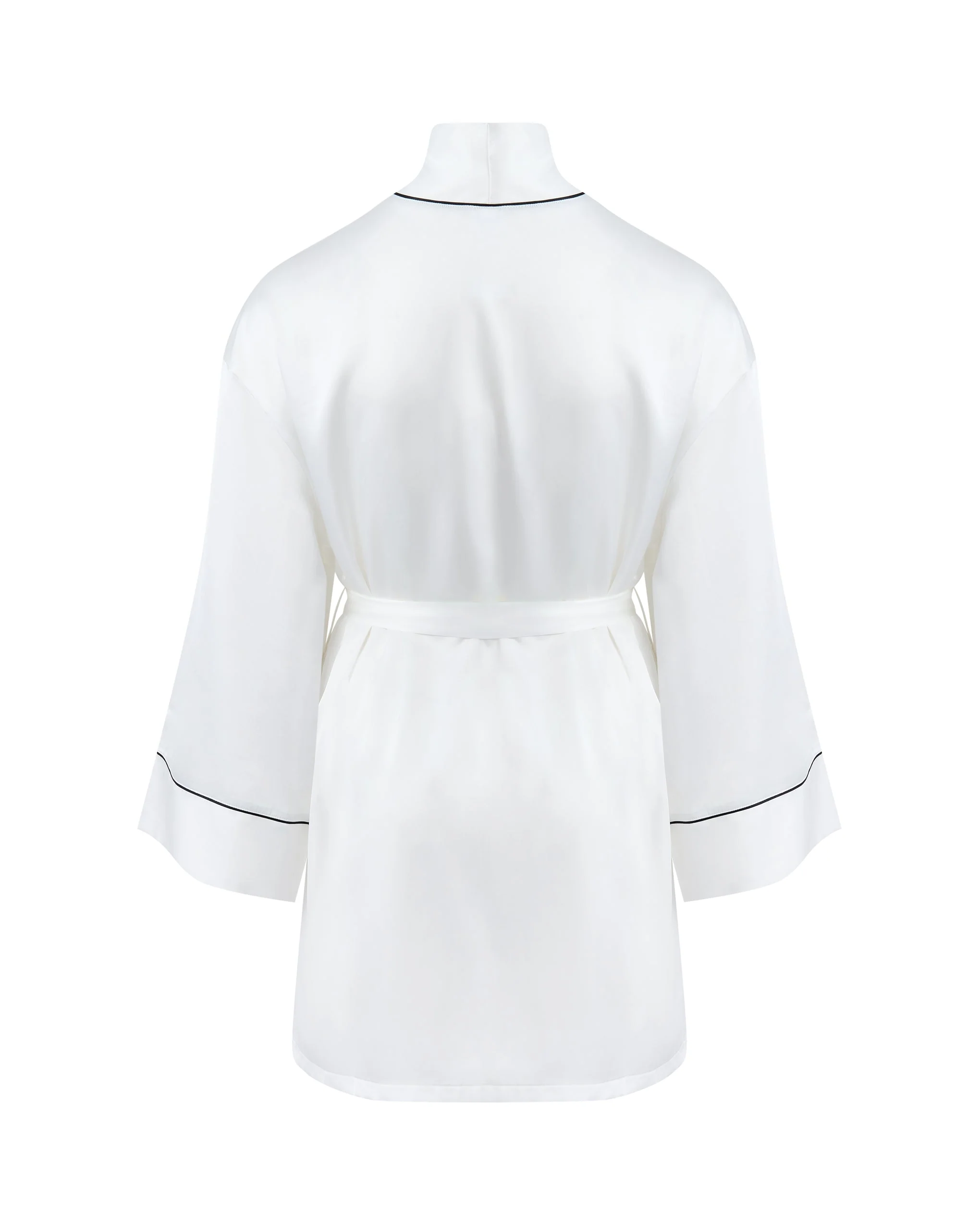 Lydia Satin Kimono Cream/Black - Image 6