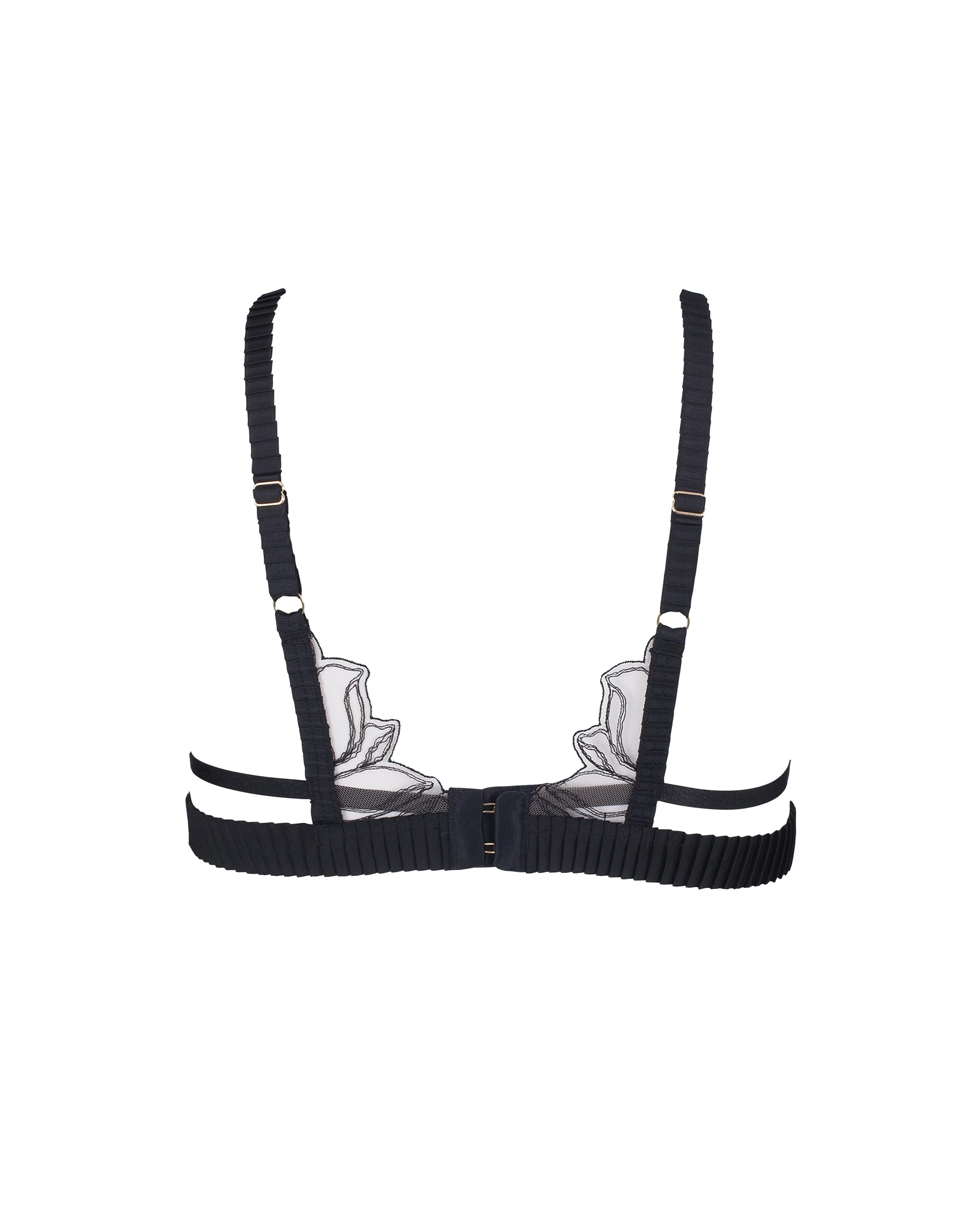 Maia Embroidered Sheer Bra Black - Image 6