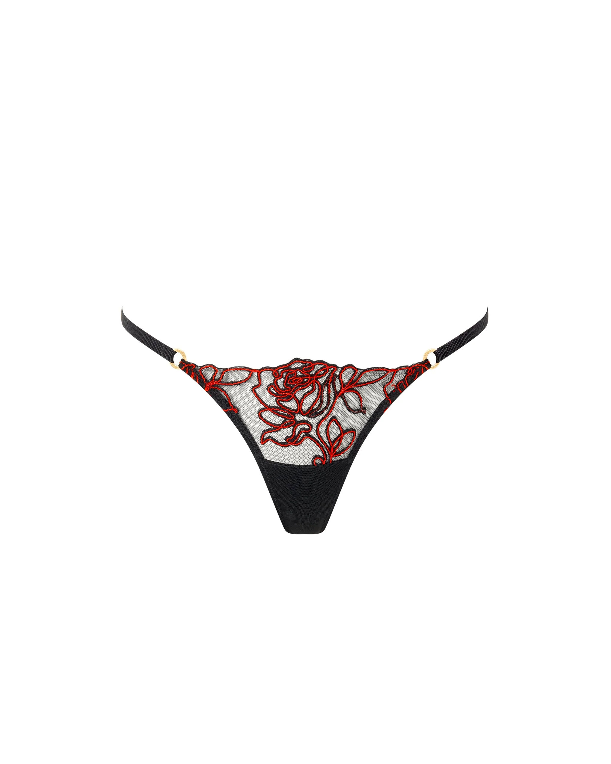 Malina Sheer Floral Bra Black/Red - Image 6