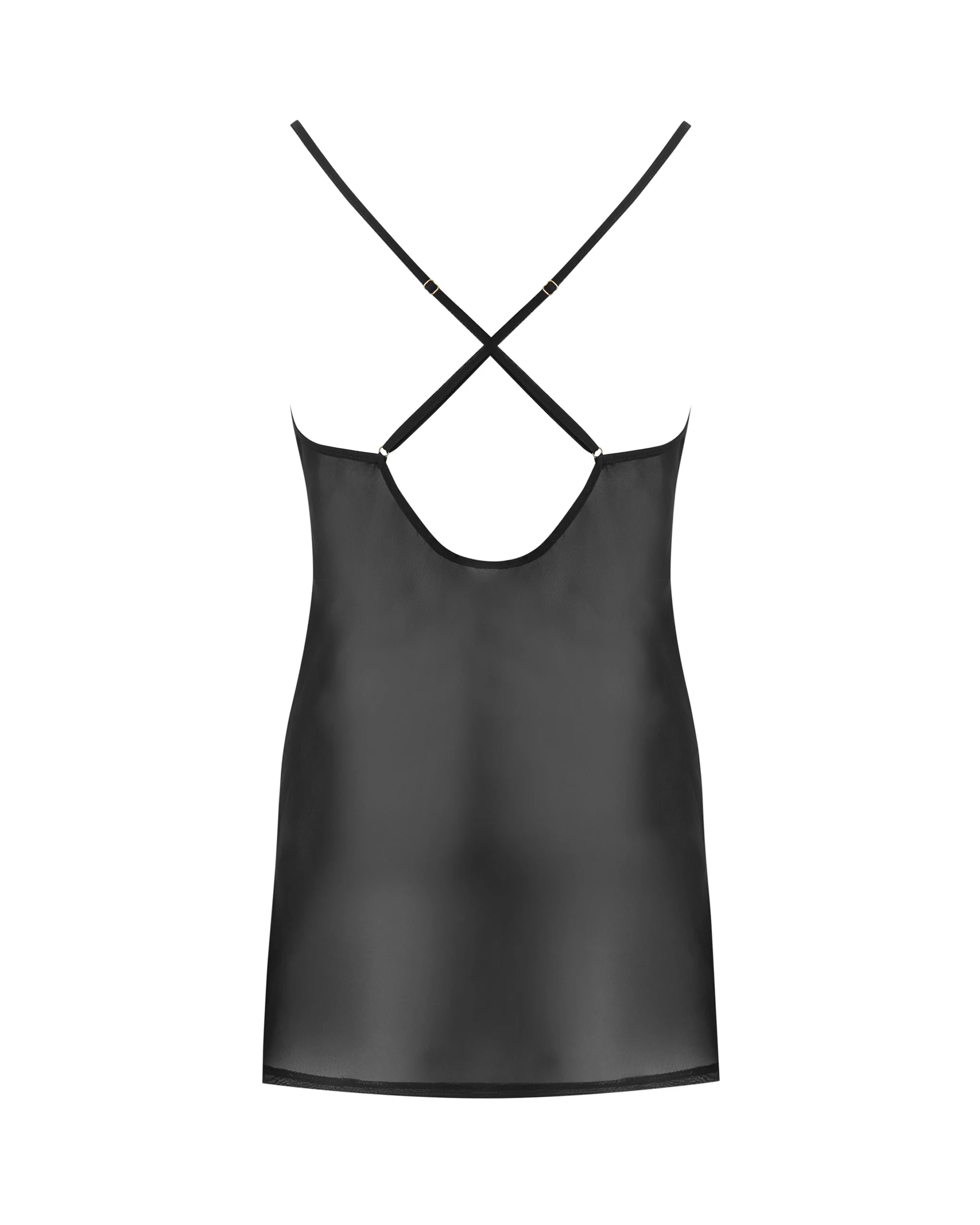 Marabel Chiffon Sheer Chemise Black - Image 6