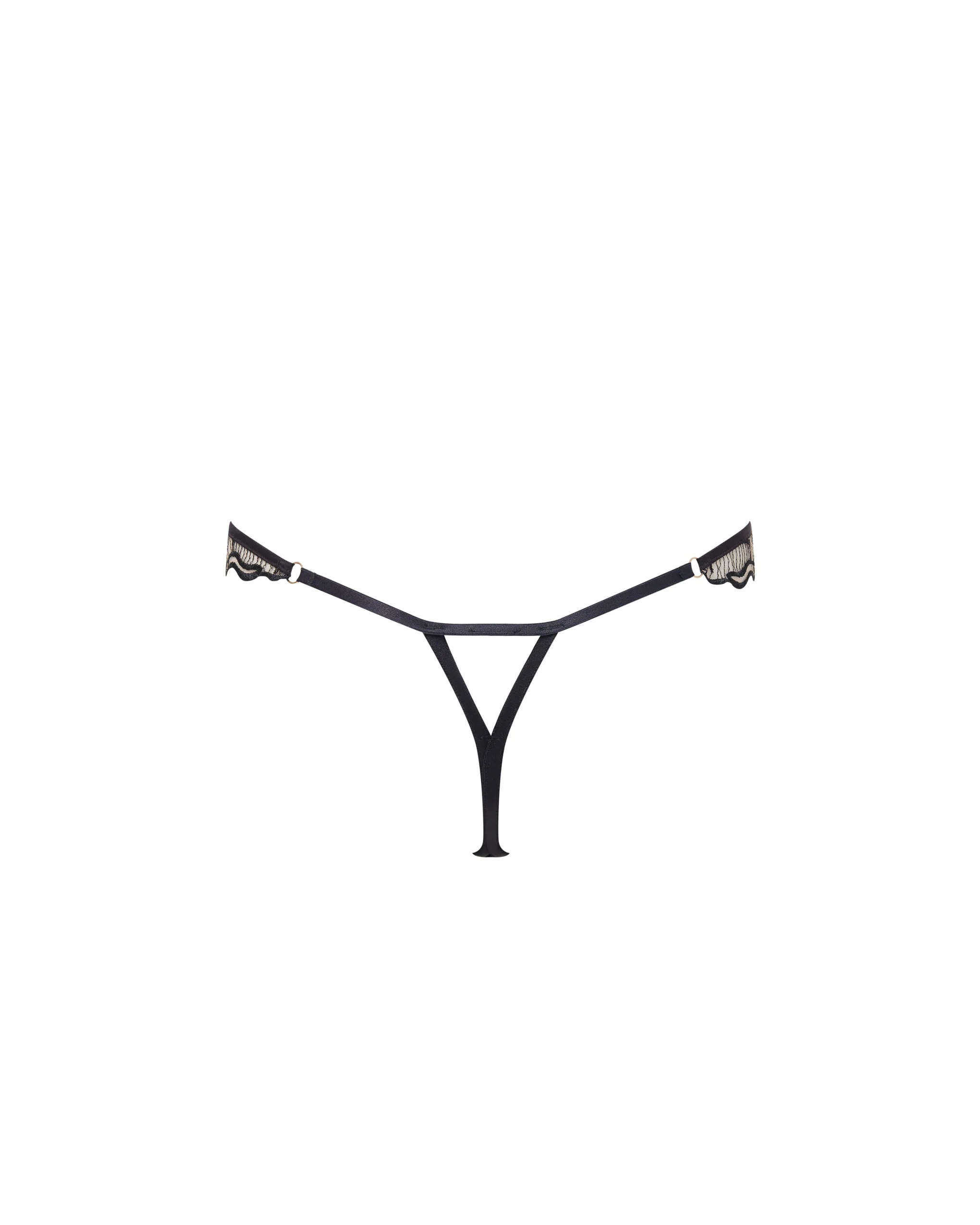 Marabel Embroidered Sheer Thong Black - Image 6