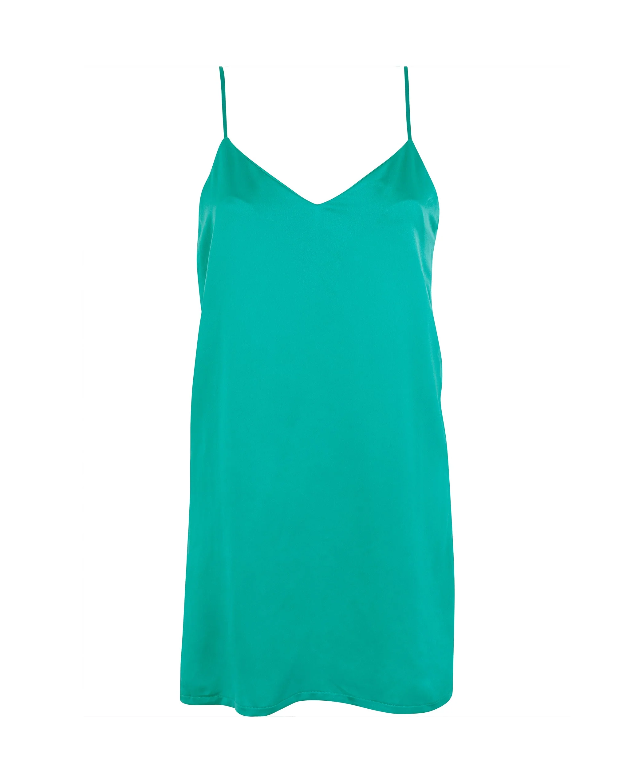 Margot Luxury Satin Short Chemise Columbia Green - Image 5